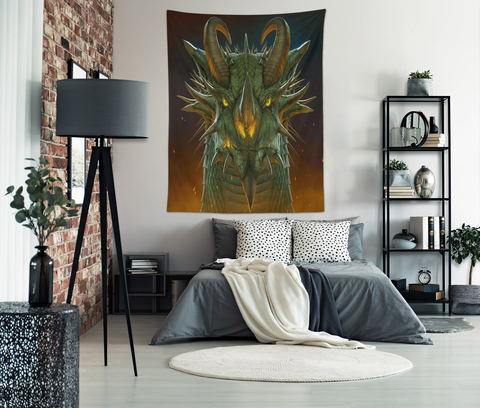 3D Dragon Head 11701 Vincent Tapestry Hanging Cloth Hang