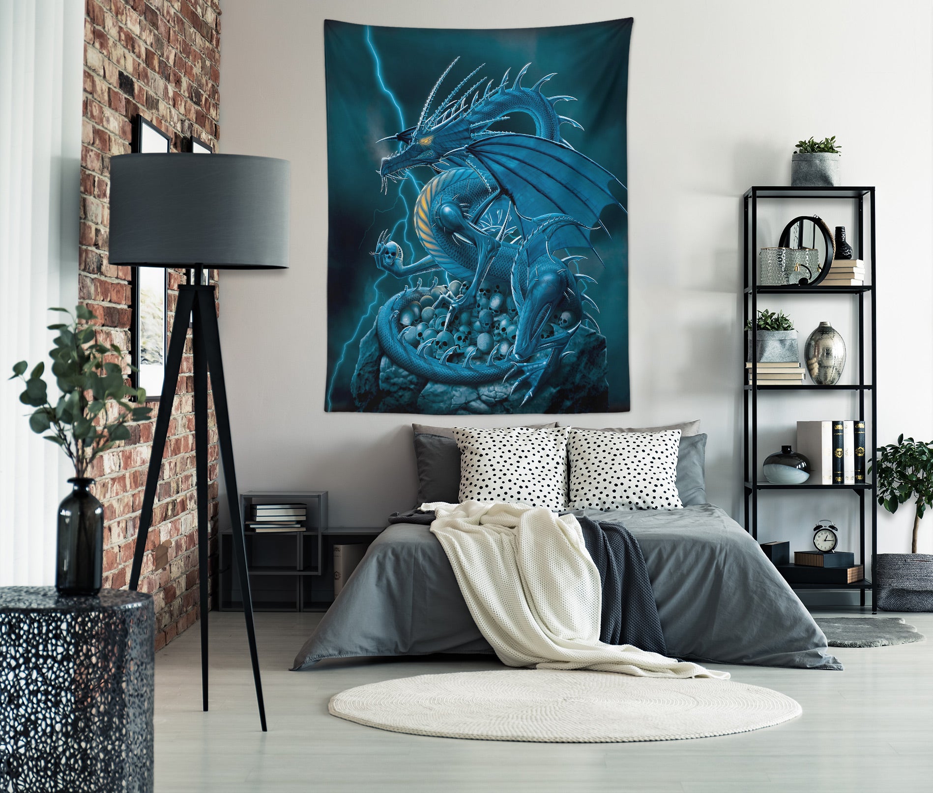 3D Blue Dragon 116203 Vincent Tapestry Hanging Cloth Hang