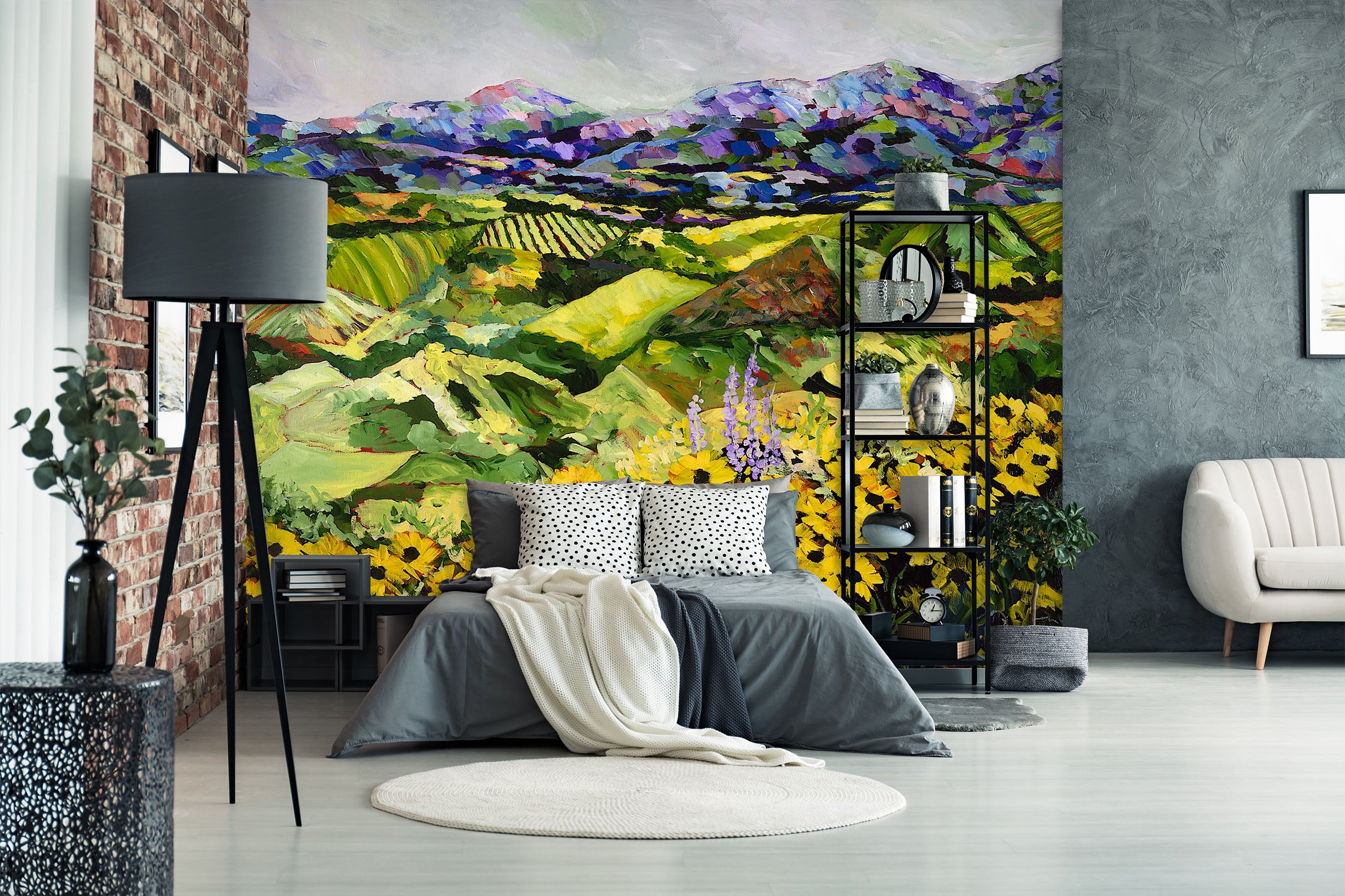 3D Sun Flower Garden 138 Allan P. Friedlander Wall Mural Wall Murals