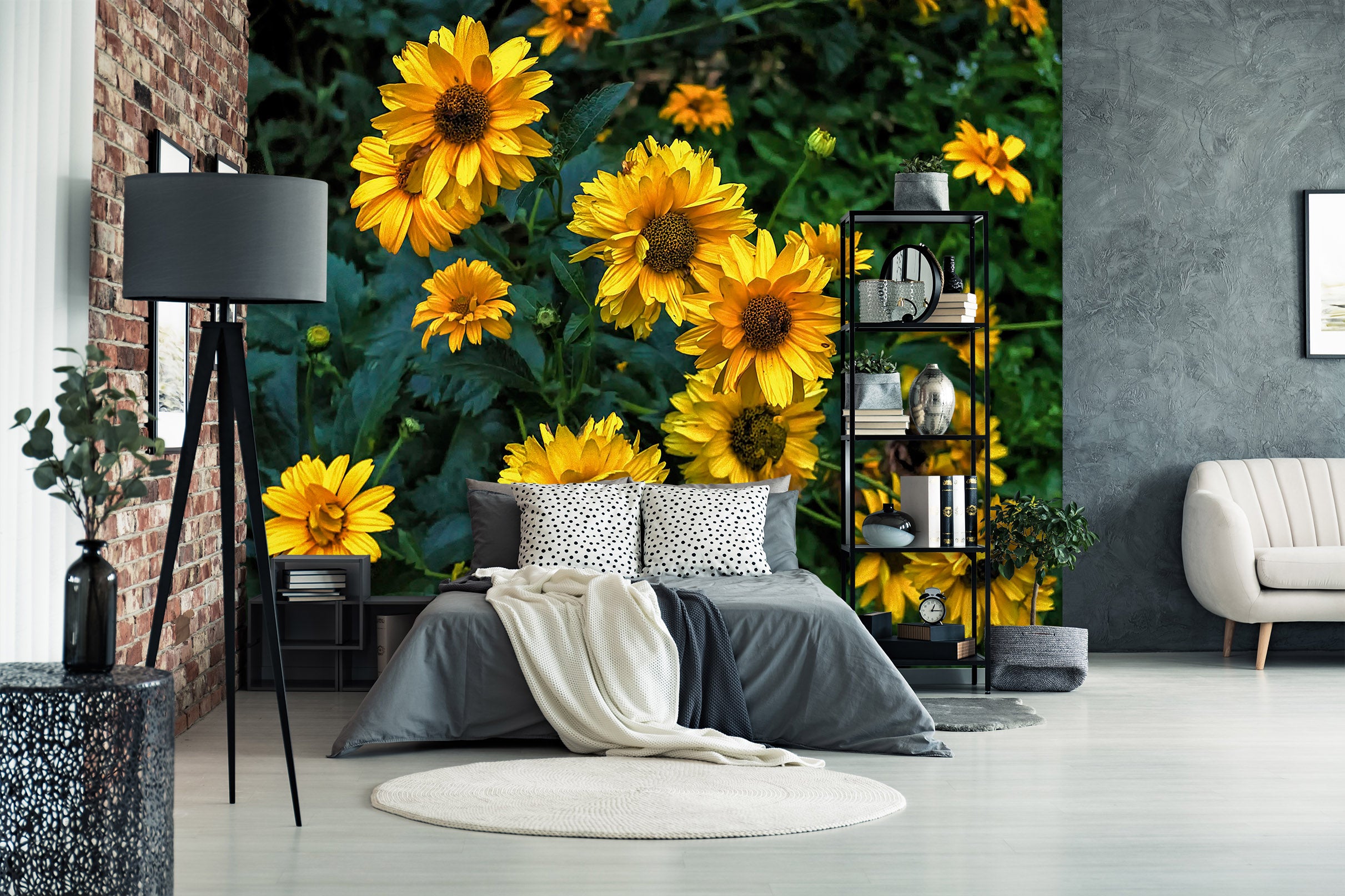 3D Sun Flower 134 Jerry LoFaro Wall Mural Wall Murals