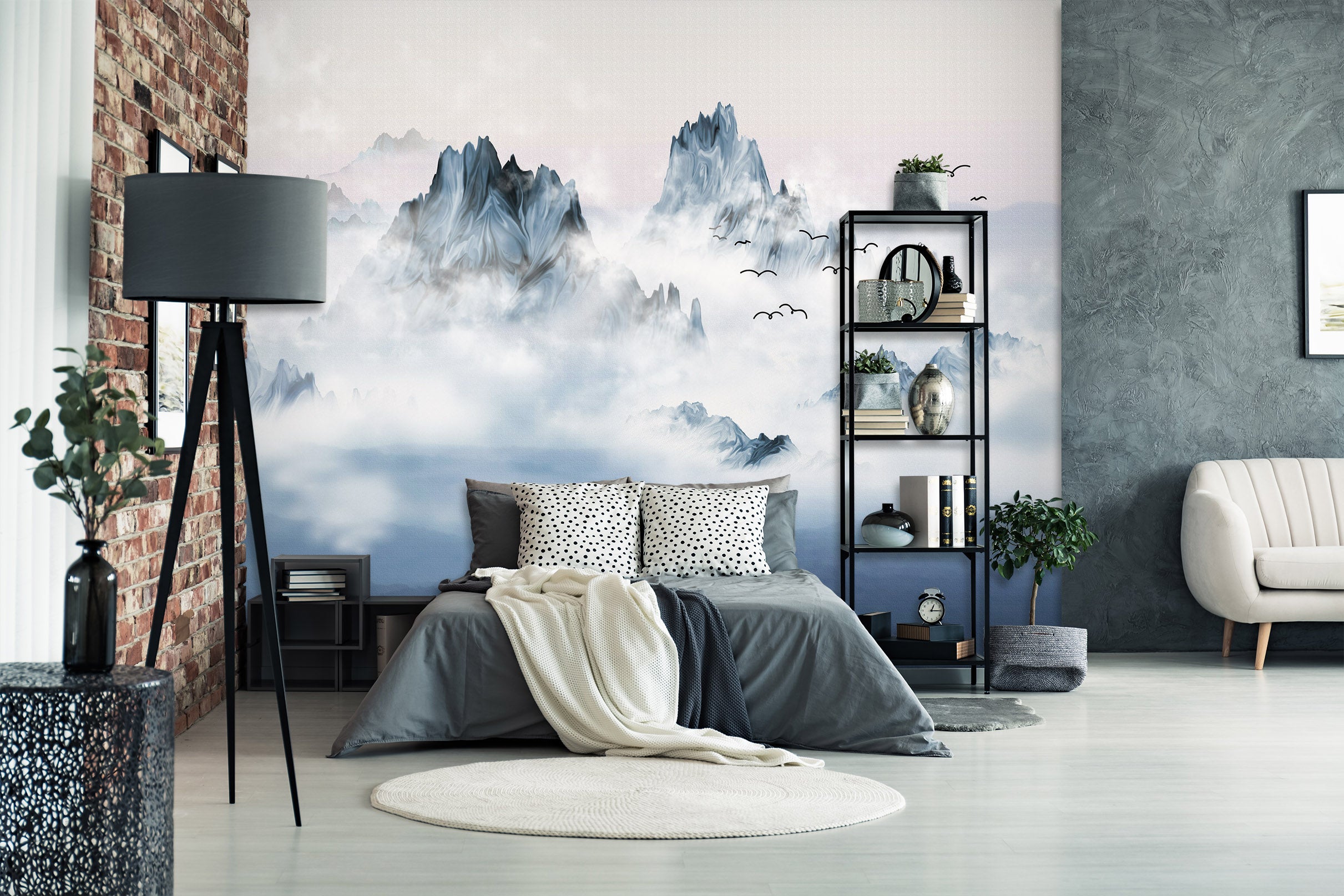 3D Foggy Forest 1412 Wall Murals