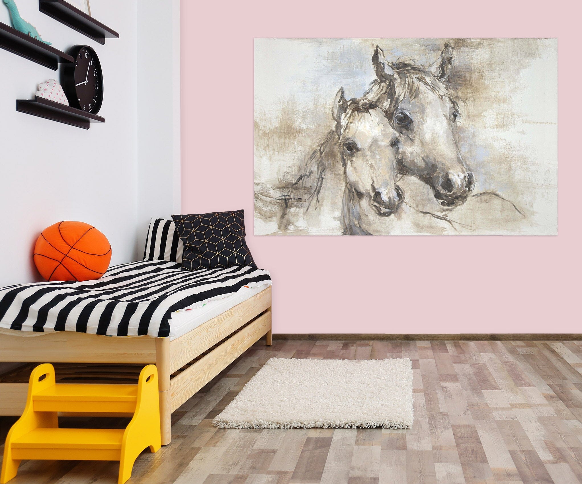 3D Two Horse 001 Debi Coules Wall Sticker Wallpaper AJ Wallpaper 2 