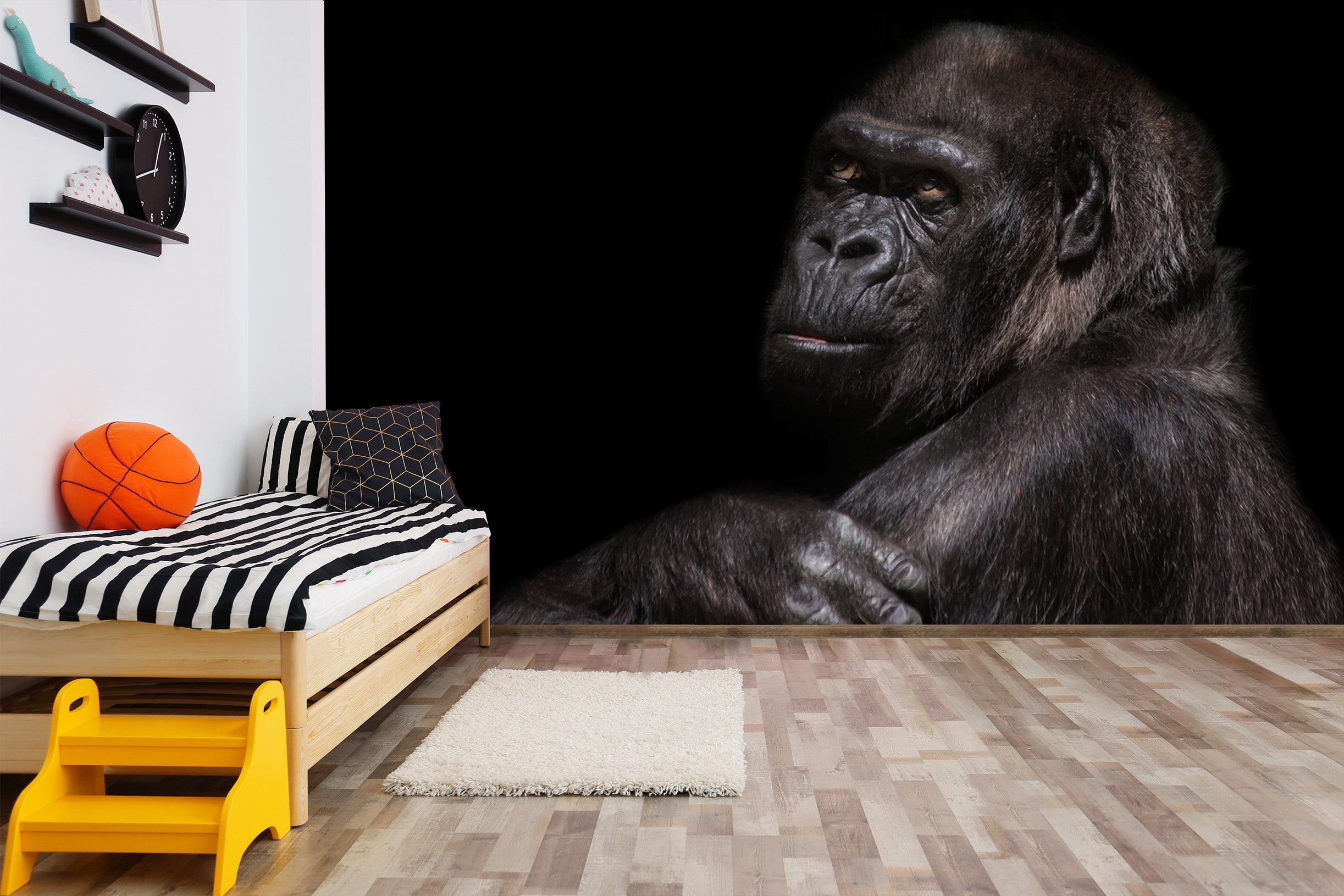 3D Black Orangutan 154 Wall Murals