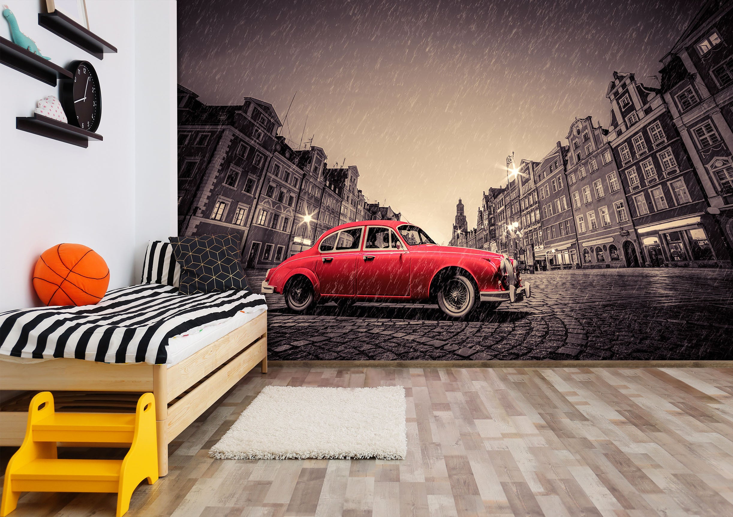 3D Rain Building Car 331 Vehicle Wall Murals