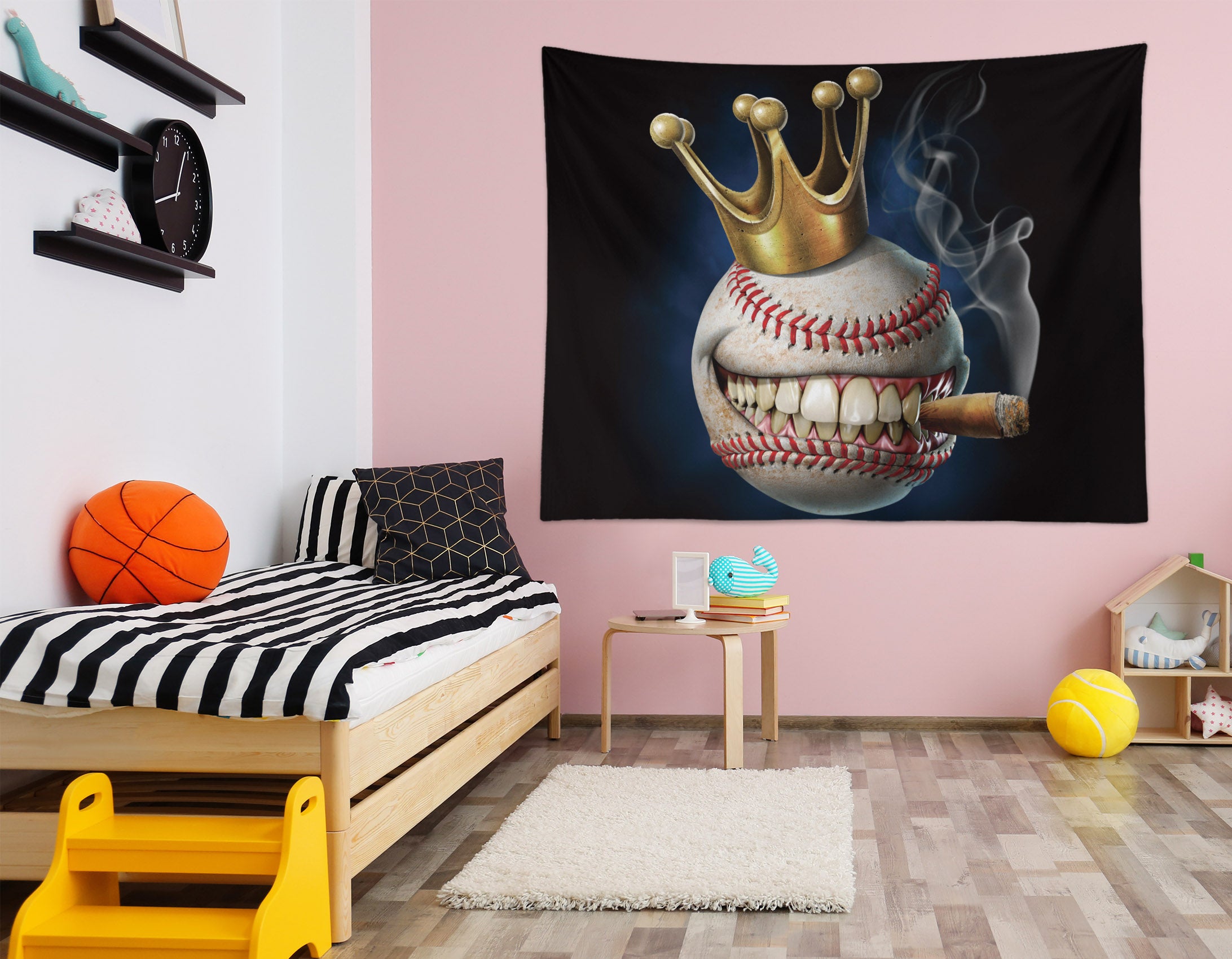 3D Crown Cigarette Baseball 121187 Tom Wood Tapestry Hanging Cloth Hang