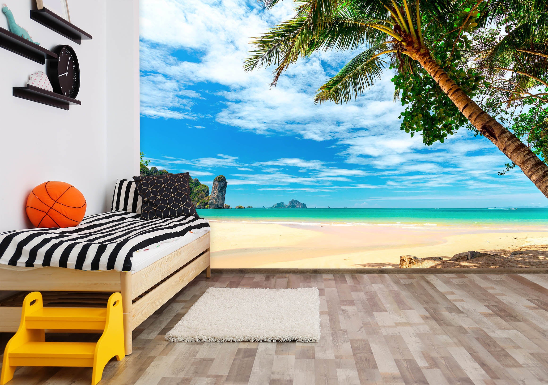 3D Seaside Coconut Tree 58024 Wall Murals