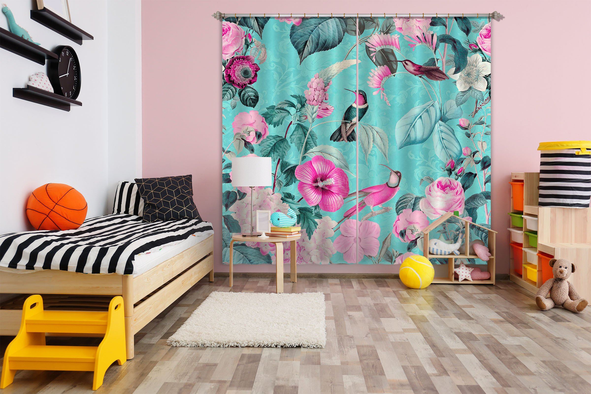 3D Bird And Flower Forest 063 Andrea haase Curtain Curtains Drapes Curtains AJ Creativity Home 