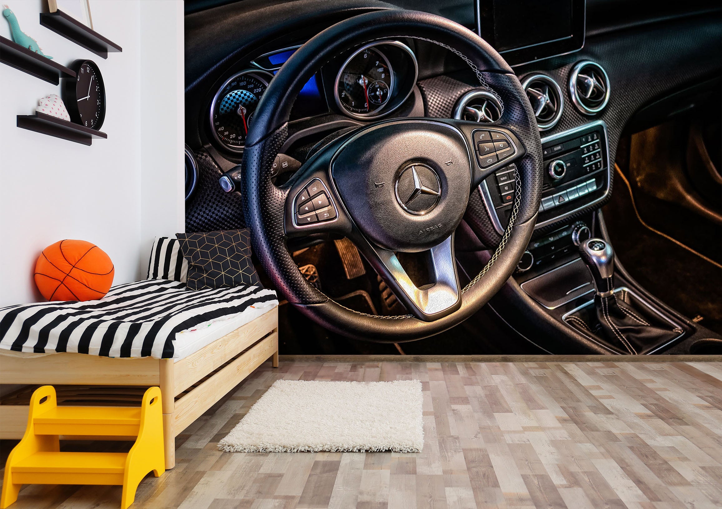 3D Black Mercedes 237 Vehicle Wall Murals