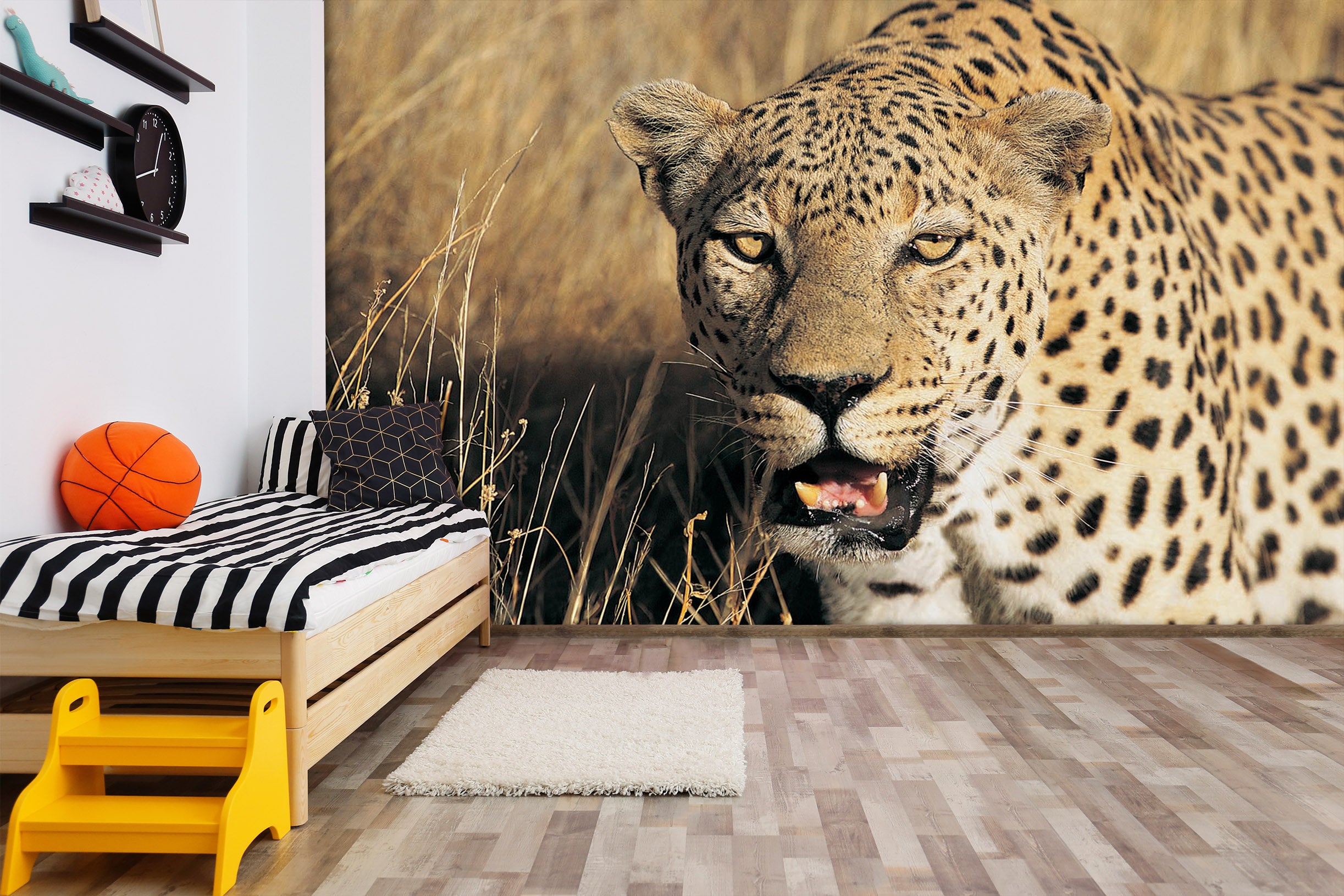 3D Leopard Prairie 278 Wall Murals