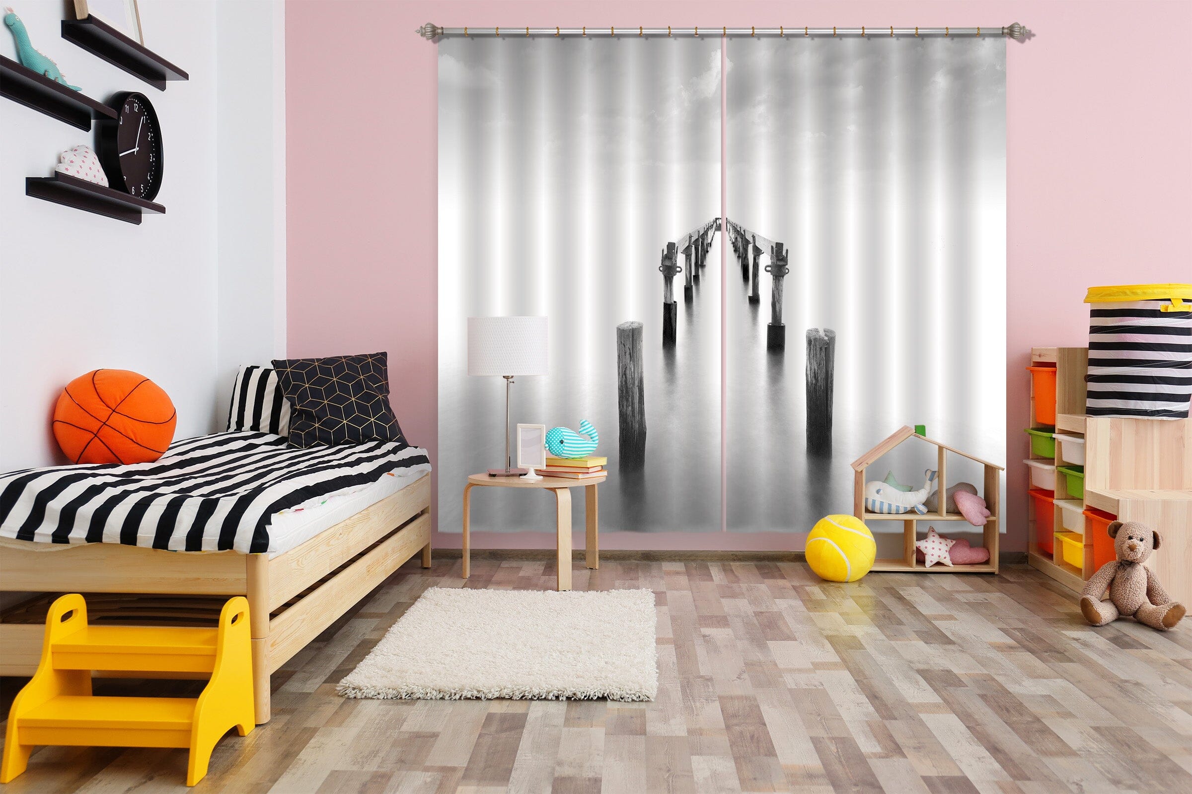 3D Broken Bridge 076 Marco Carmassi Curtain Curtains Drapes Curtains AJ Creativity Home 