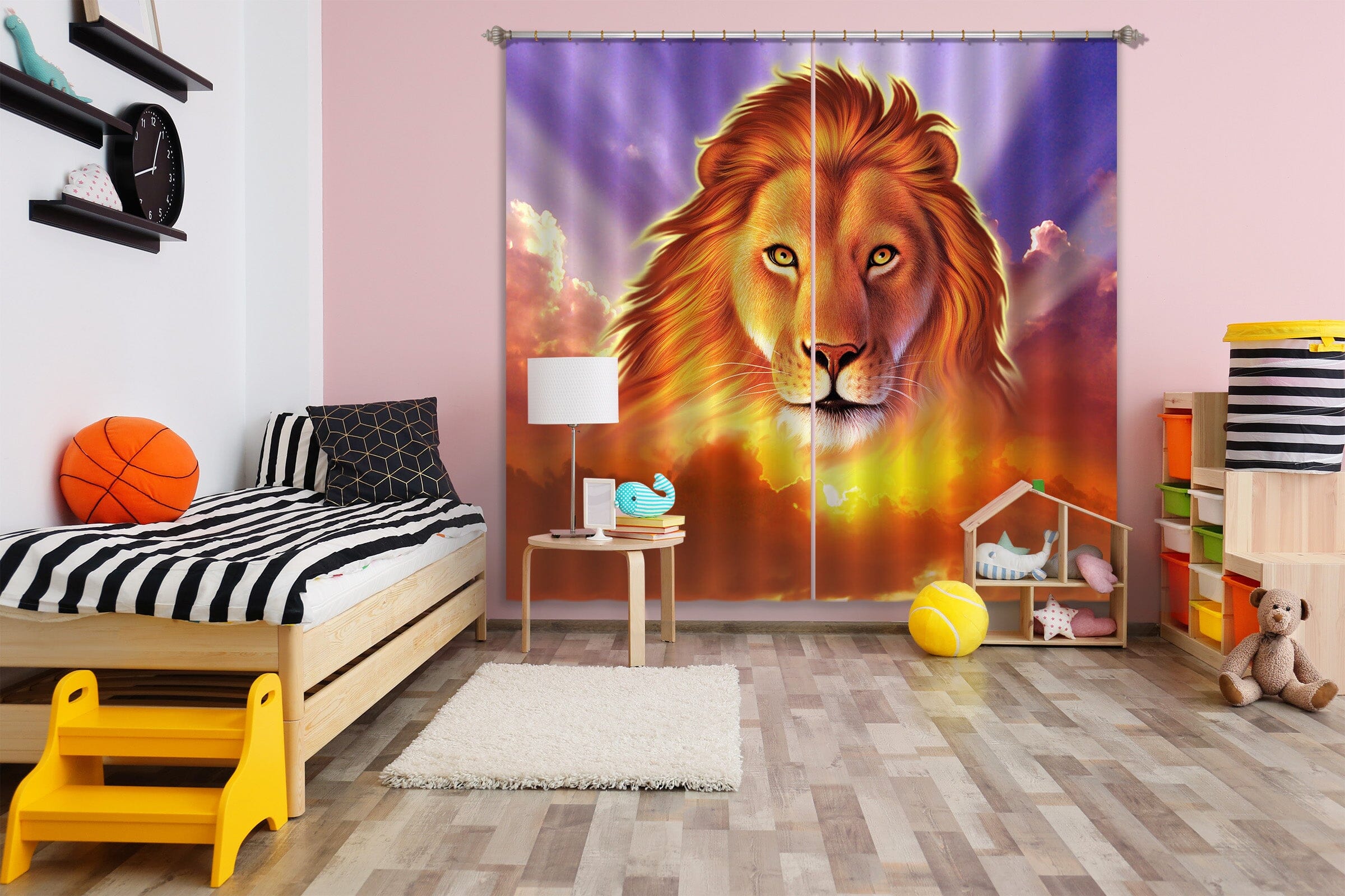 3D Lion King 069 Jerry LoFaro Curtain Curtains Drapes Curtains AJ Creativity Home 