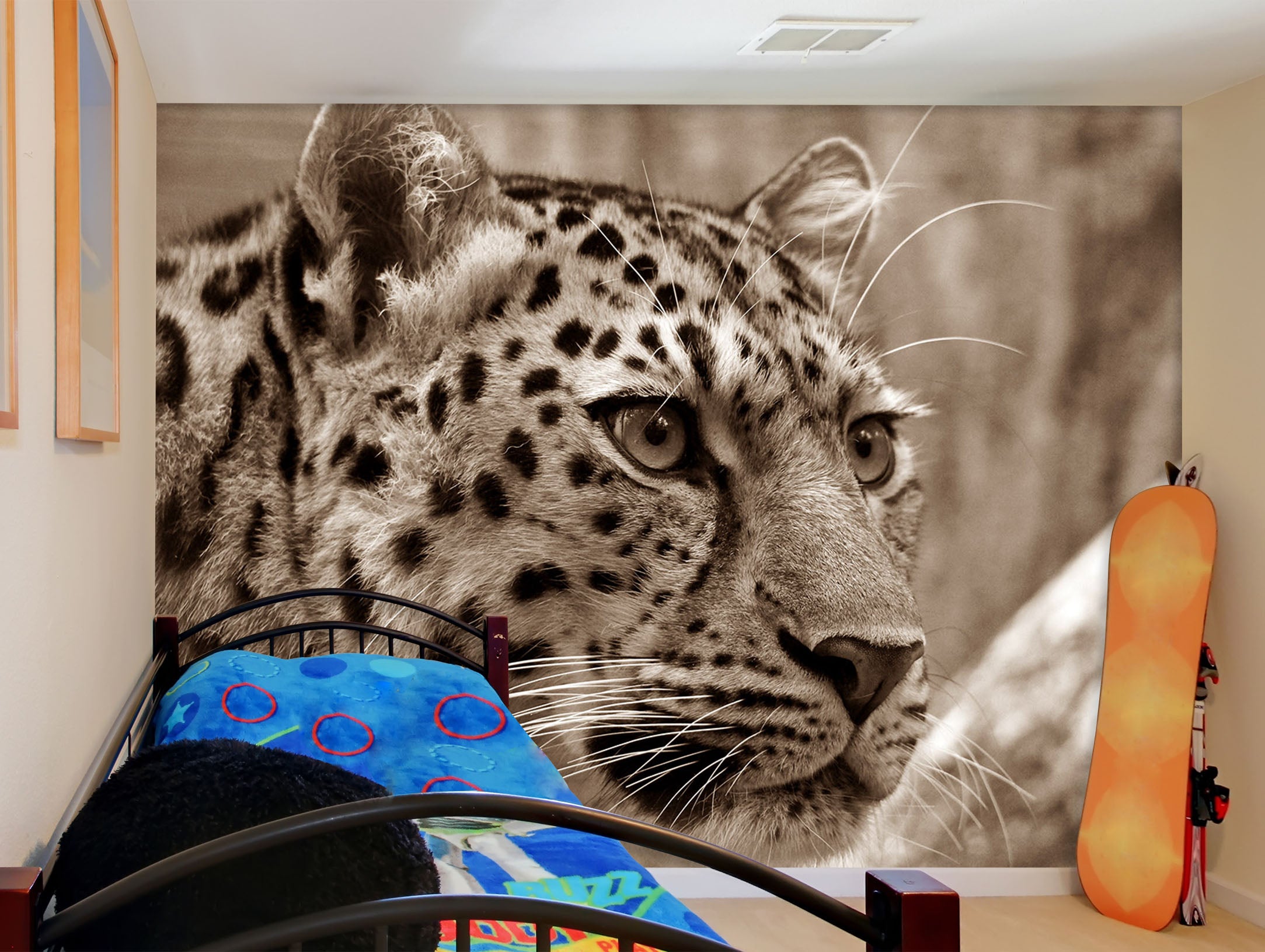 3D Ferocious Leopard 130 Wall Murals