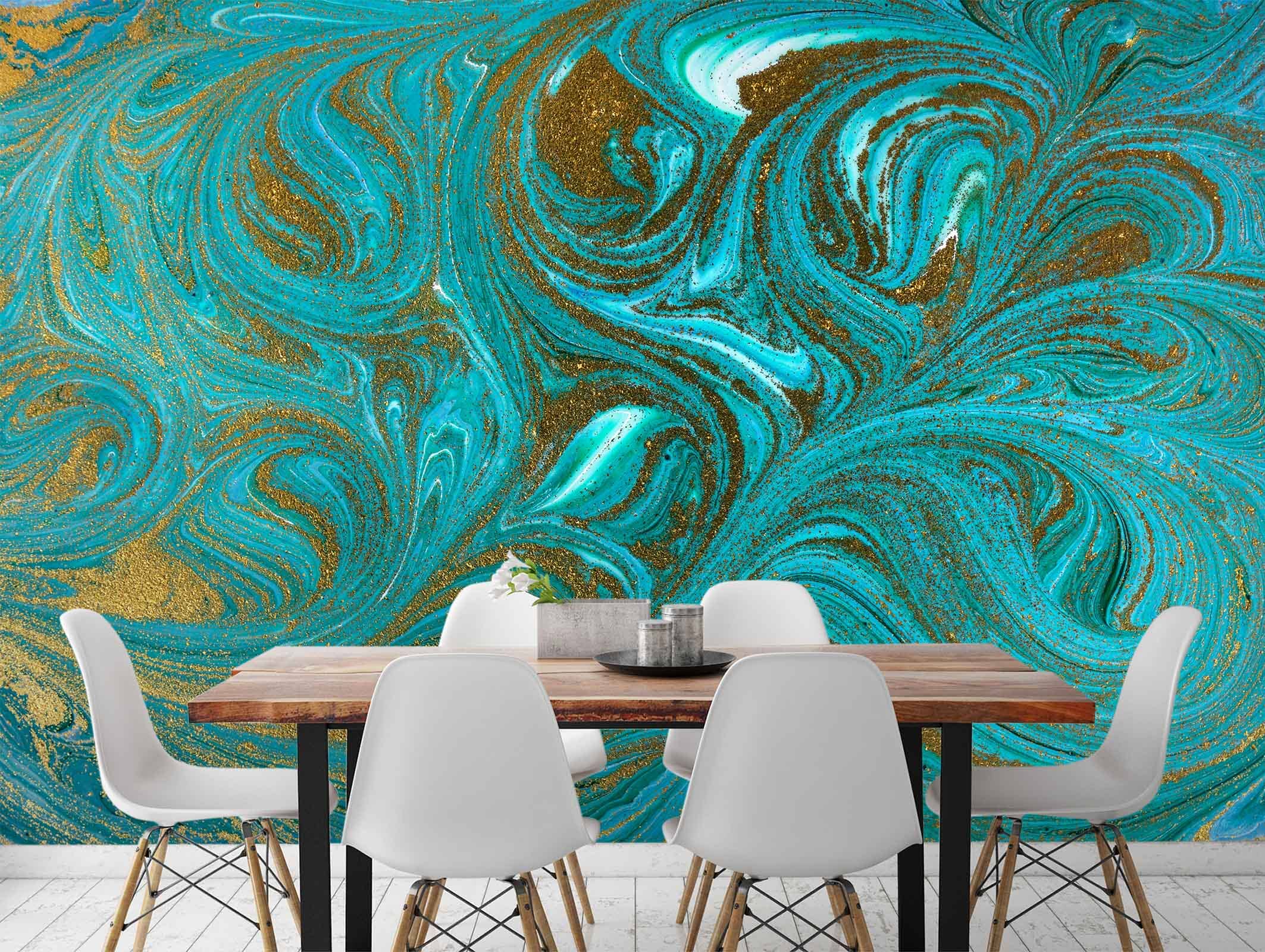 3D Green Abstract Painting 21 Wall Murals Wallpaper AJ Wallpaper 2 