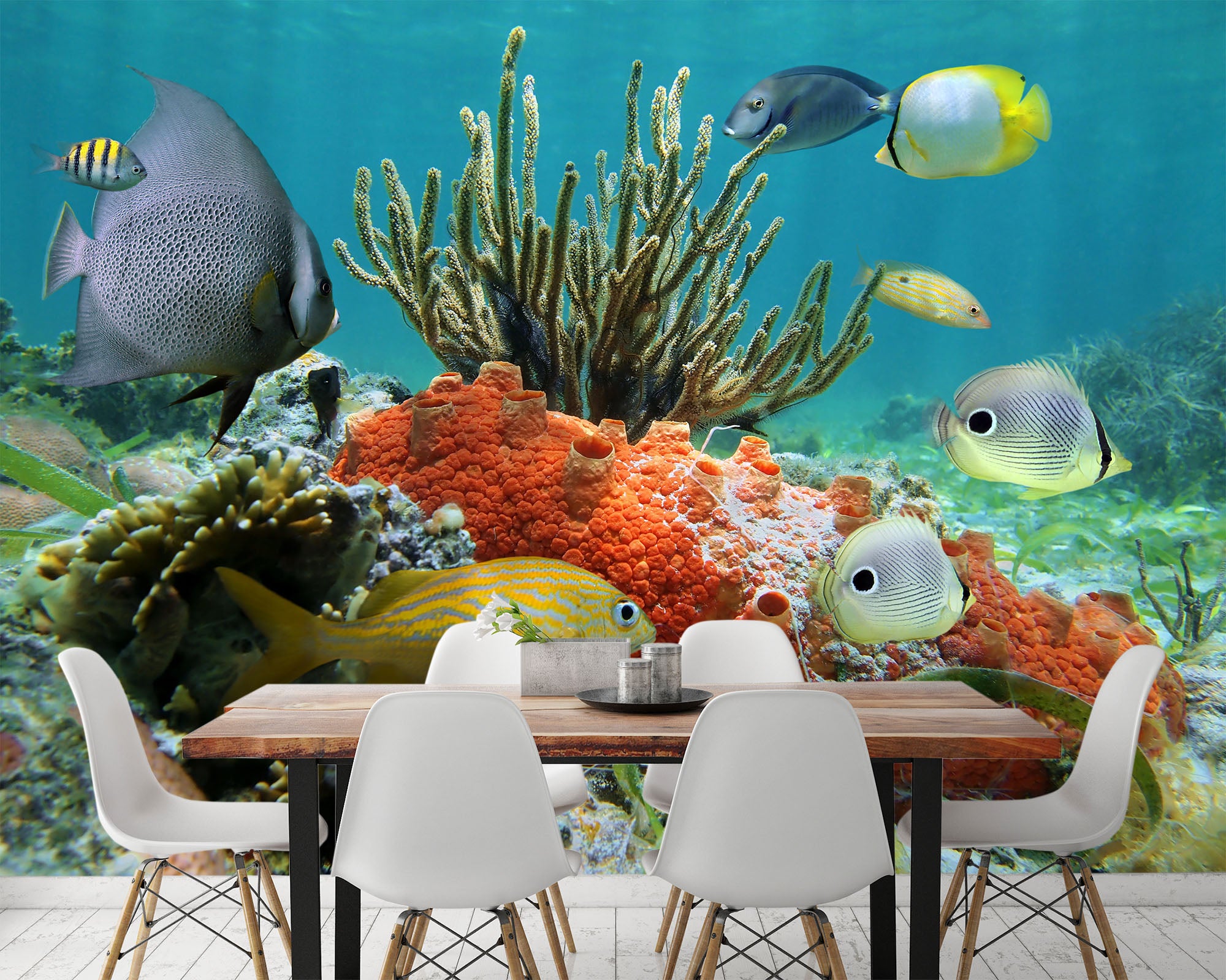 3D Seaweed Fish 403 Wall Murals