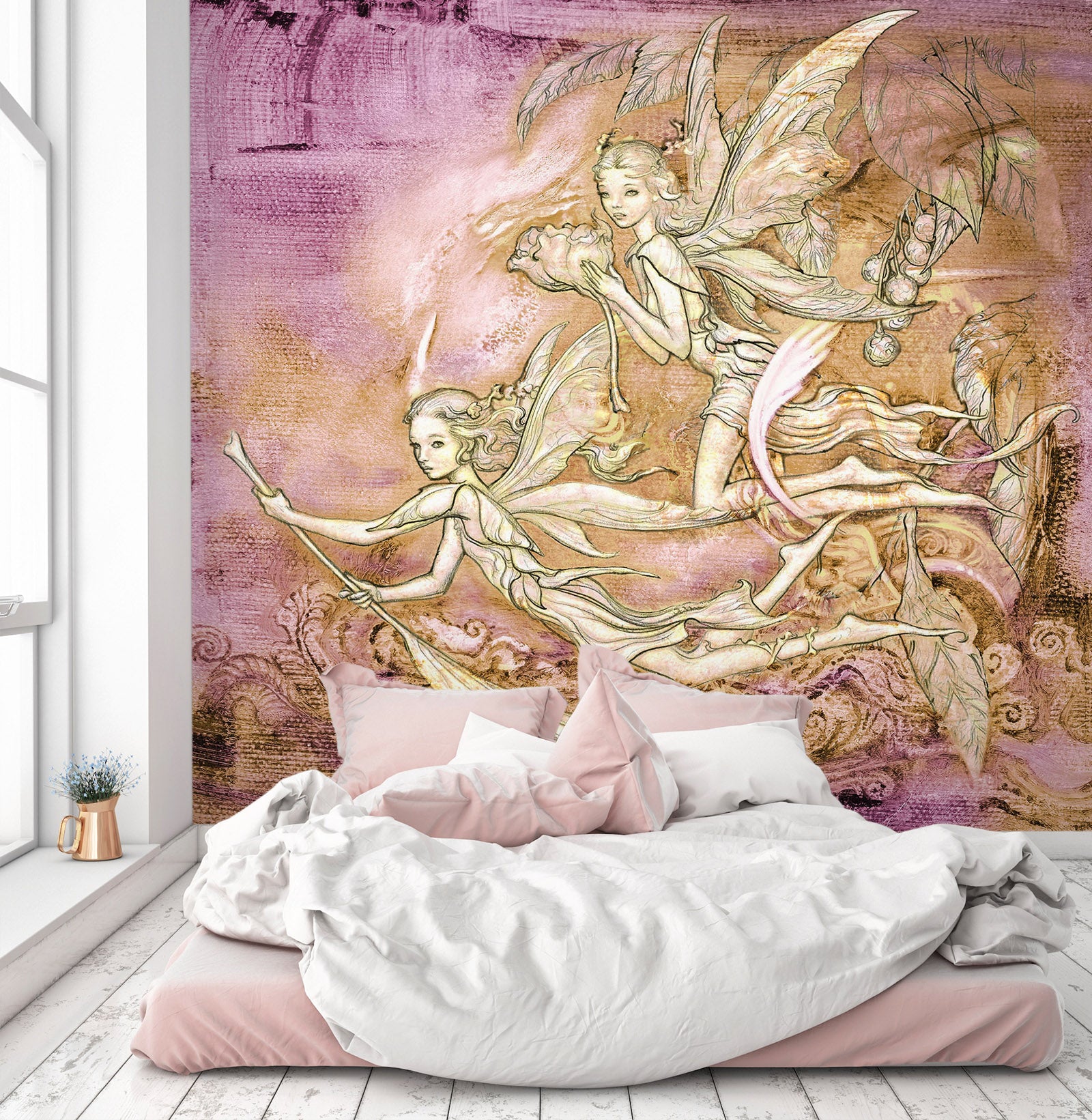 3D Elf Girl Pattern 7074 Ciruelo Wall Mural Wall Murals