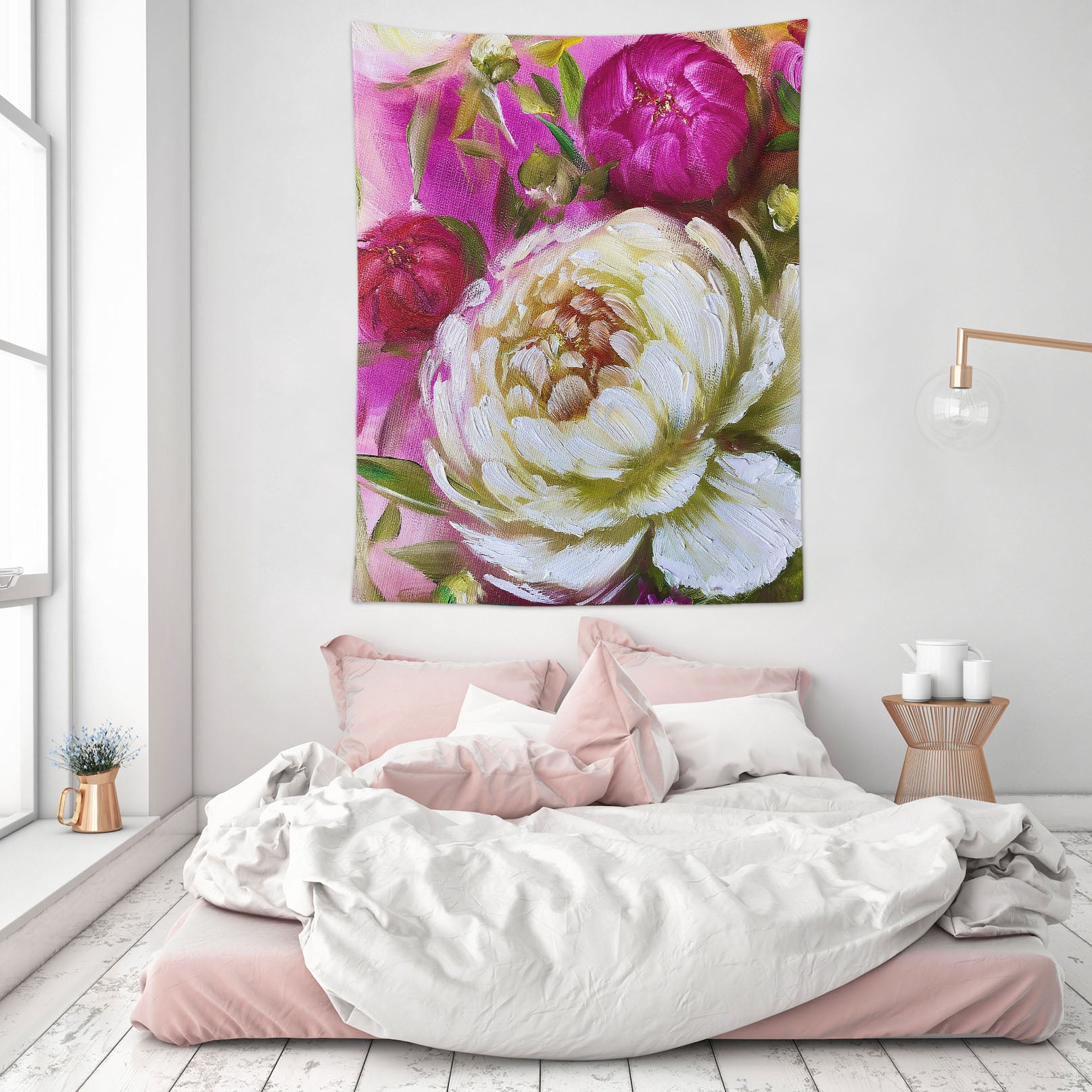 3D White Rose 3716 Skromova Marina Tapestry Hanging Cloth Hang