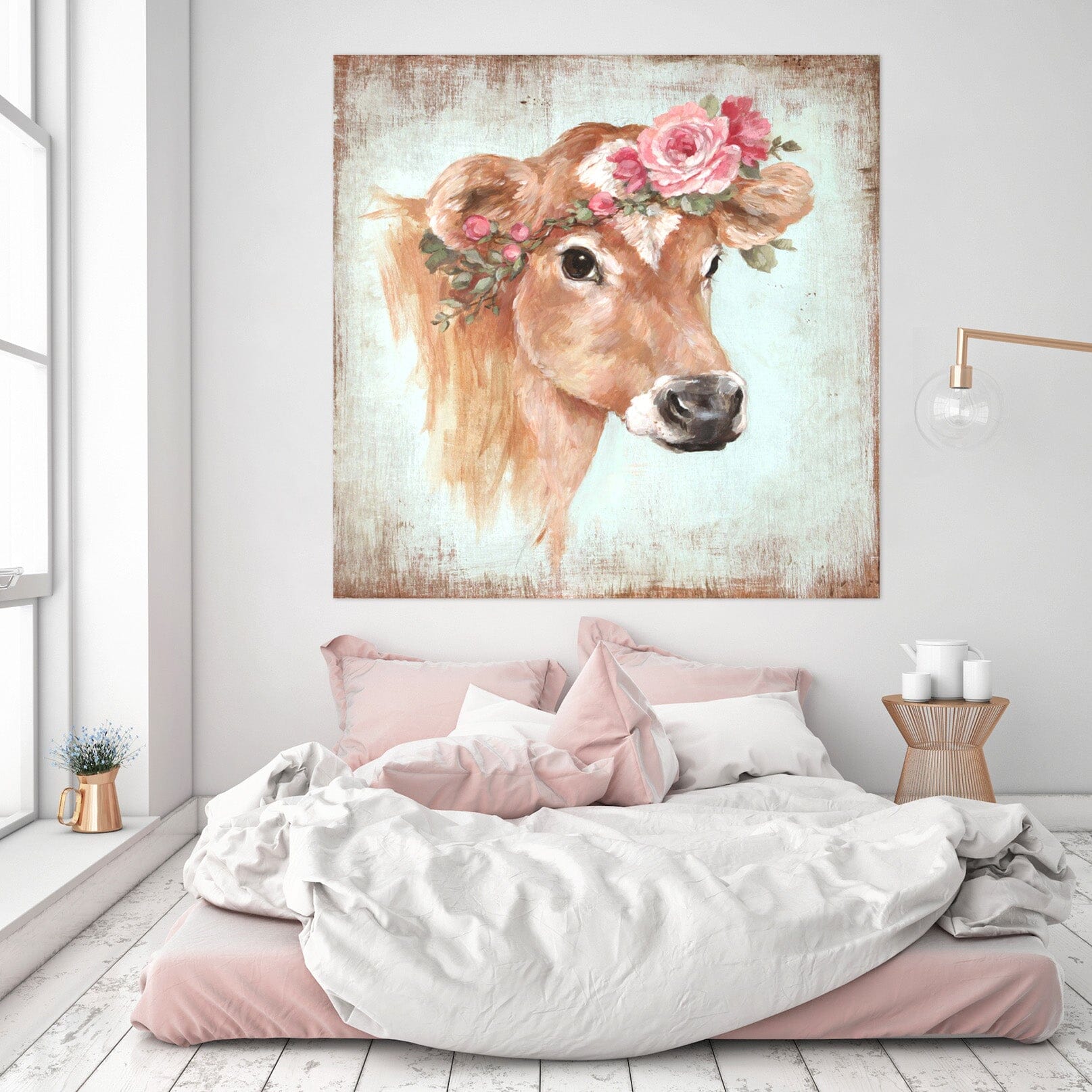 3D Cow Rose 011 Debi Coules Wall Sticker Wallpaper AJ Wallpaper 2 