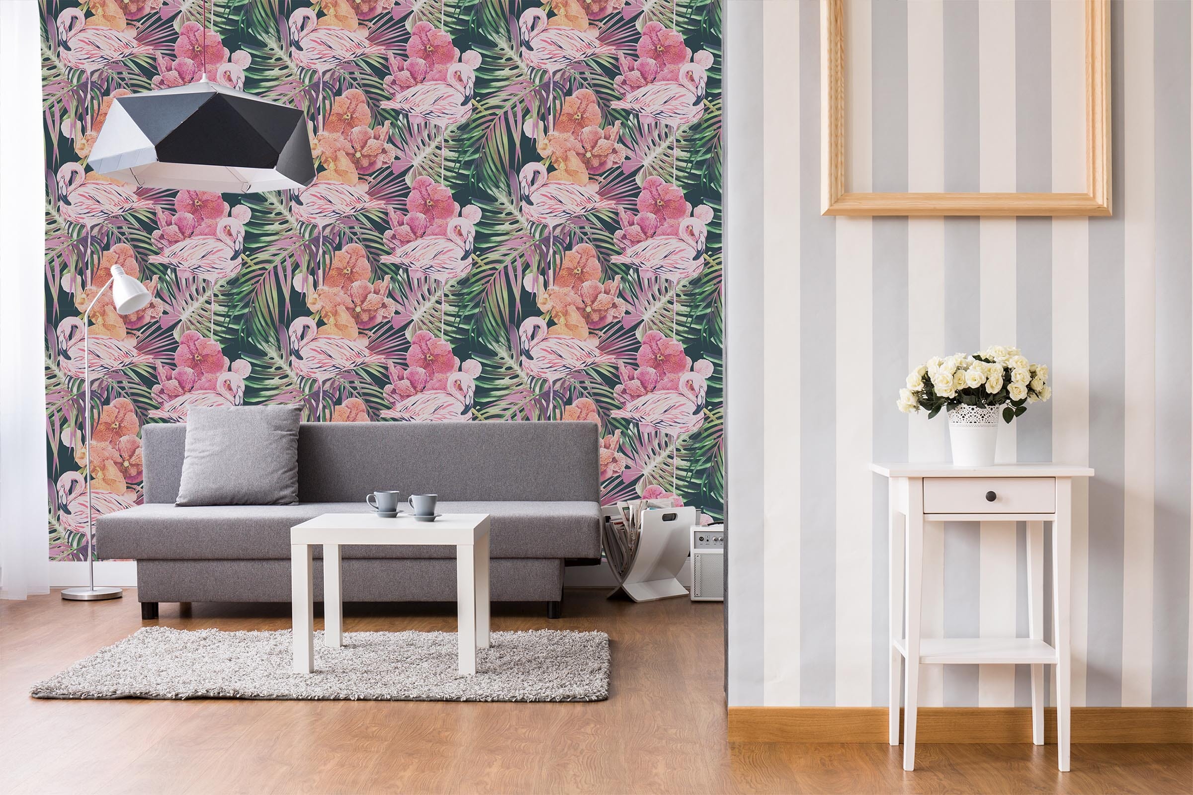 3D Flamingo Flower 24 Wall Murals Wallpaper AJ Wallpaper 2 