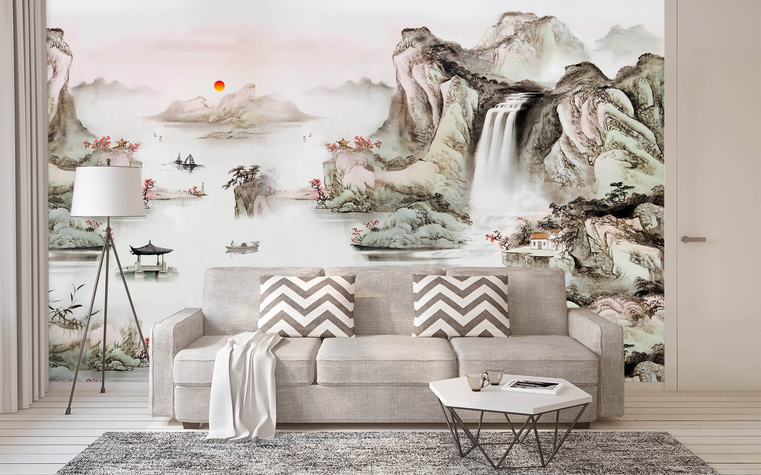 3D Alpine River 1464 Wall Murals