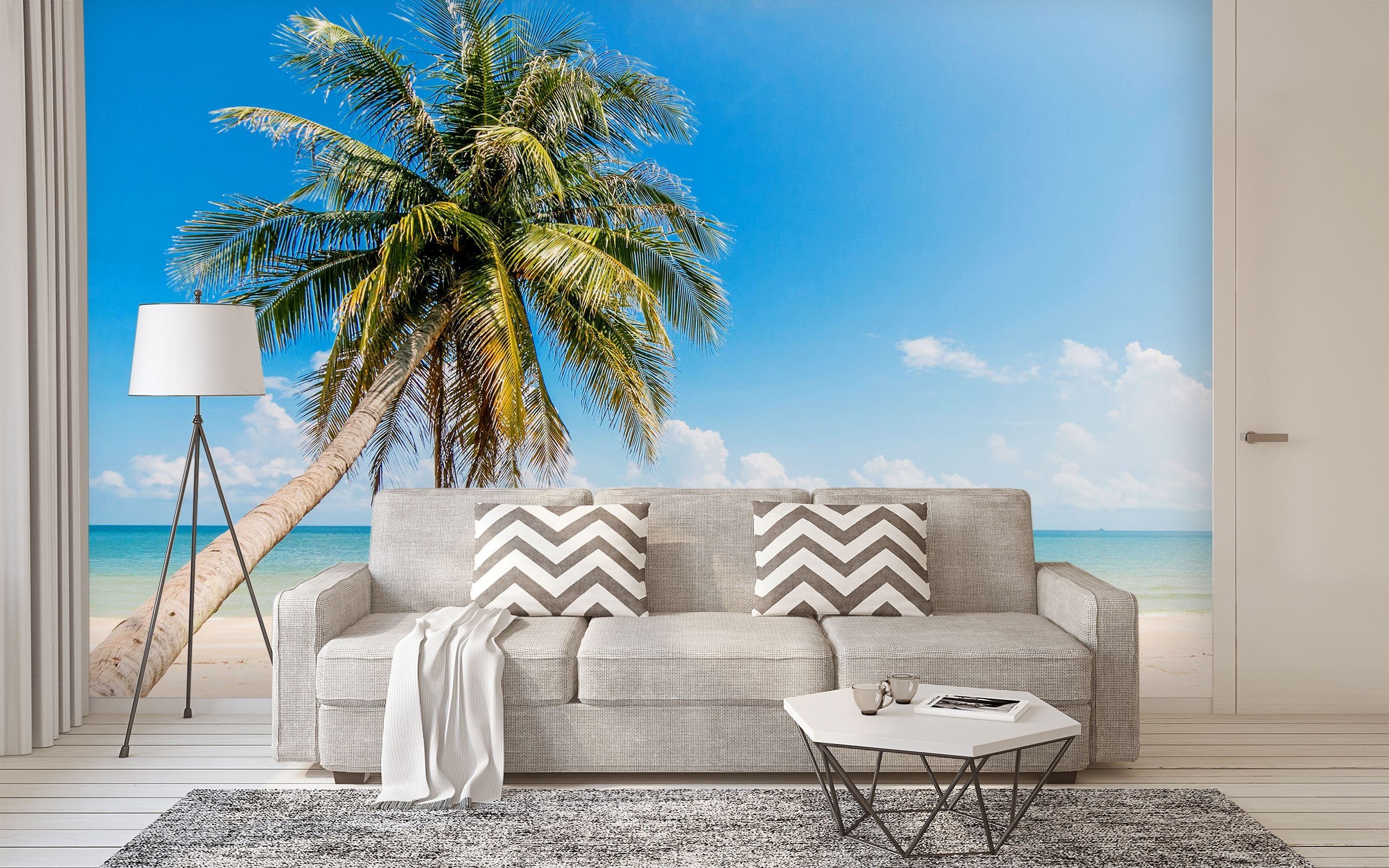 3D Beach Coconut Tree 21 Wall Murals Wallpaper AJ Wallpaper 2 