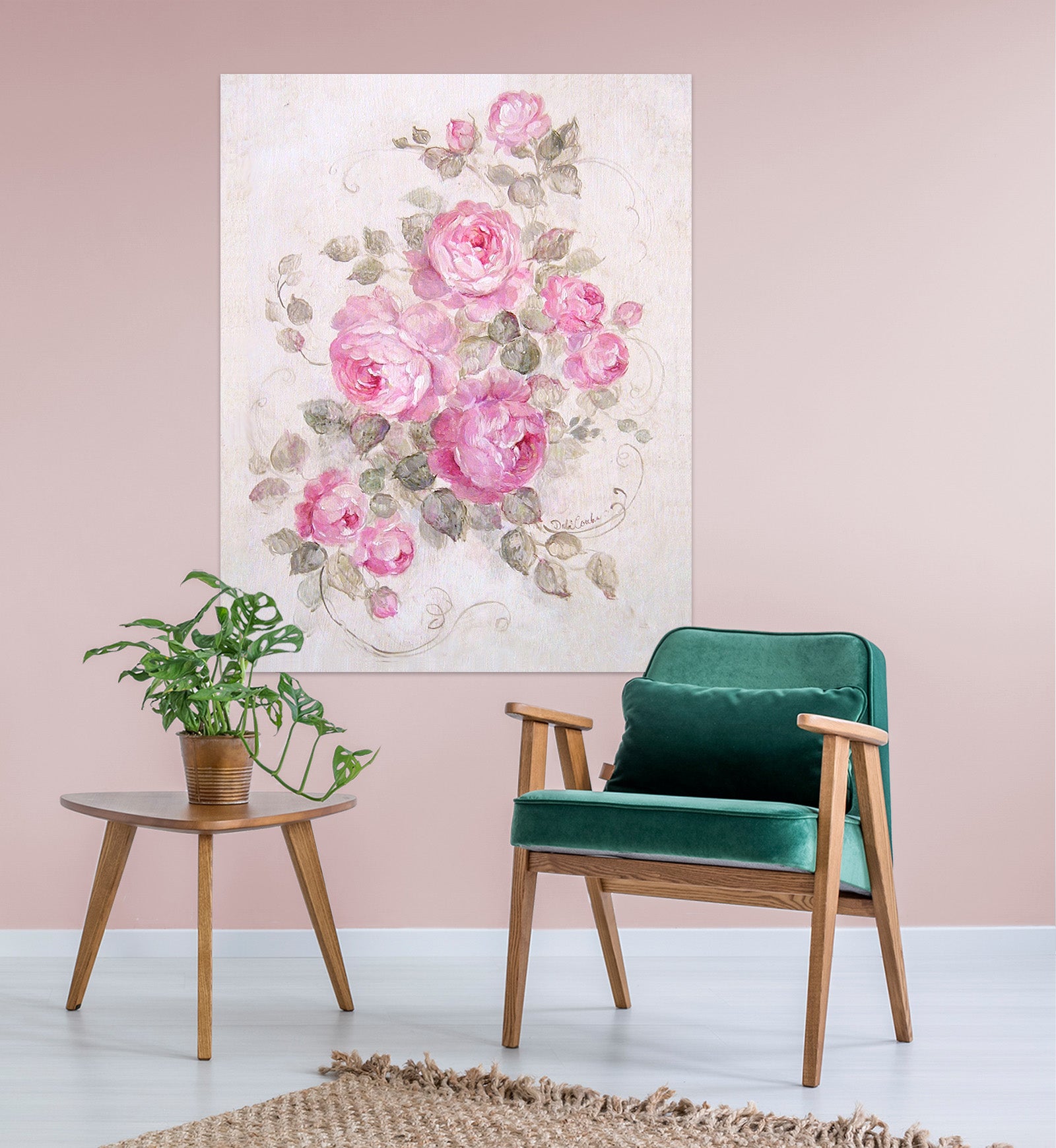 3D Flower Vine Pink 0135 Debi Coules Wall Sticker