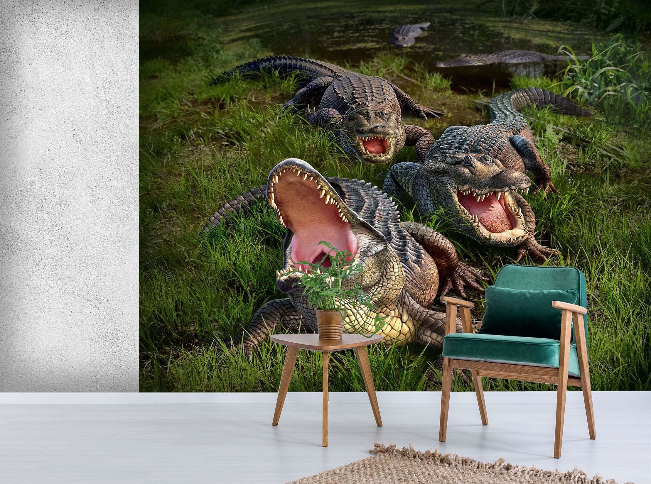 3D Crocodile 100 Jerry LoFaro Wall Mural Wall Murals Wallpaper AJ Wallpaper 2 