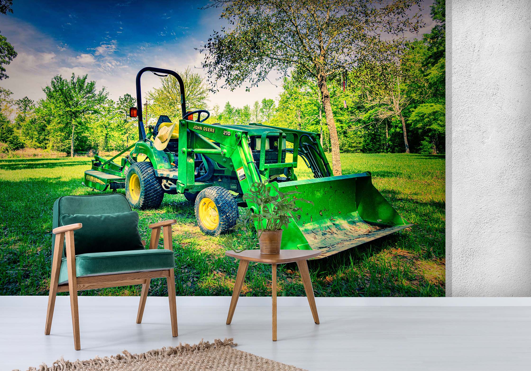 3D Green Lawn Tractor 5221 Beth Sheridan Wall Mural Wall Murals