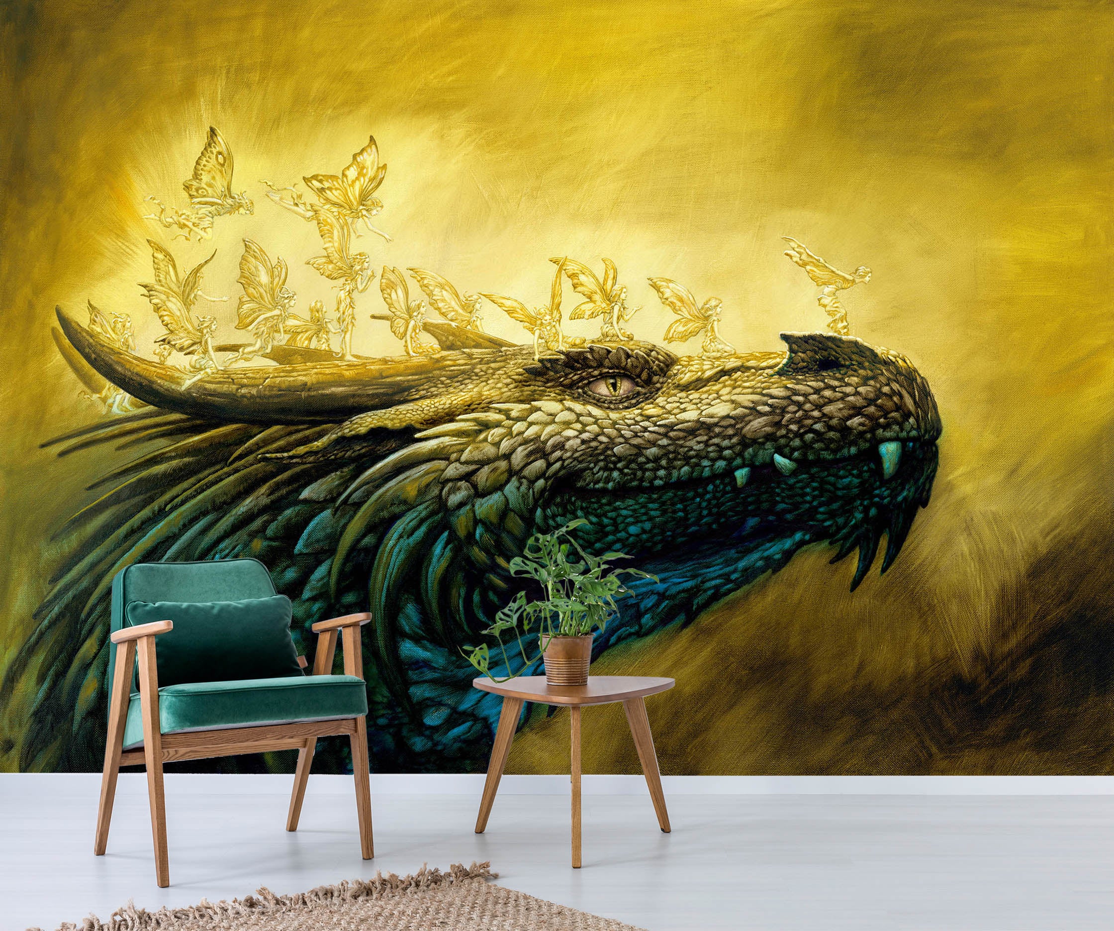 3D Dragon Head 7069 Ciruelo Wall Mural Wall Murals