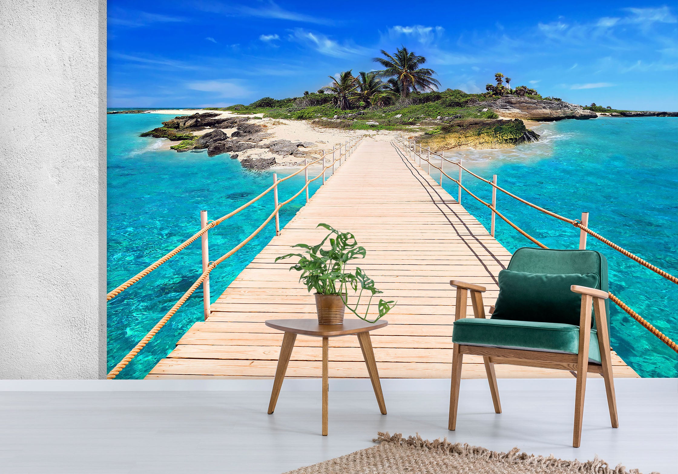 3D Island Corridor 58140 Wall Murals