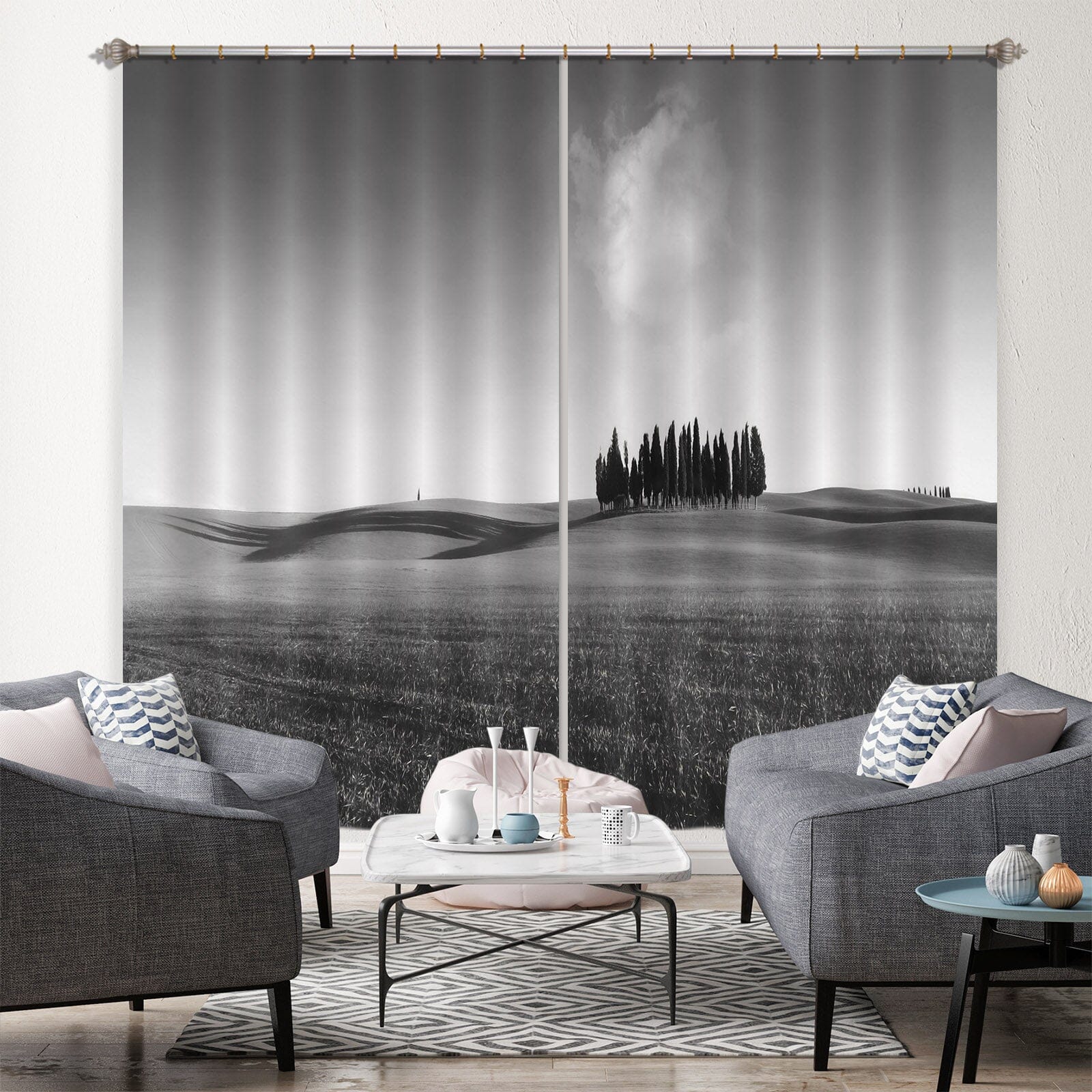 3D Grey Desert 089 Marco Carmassi Curtain Curtains Drapes Curtains AJ Creativity Home 