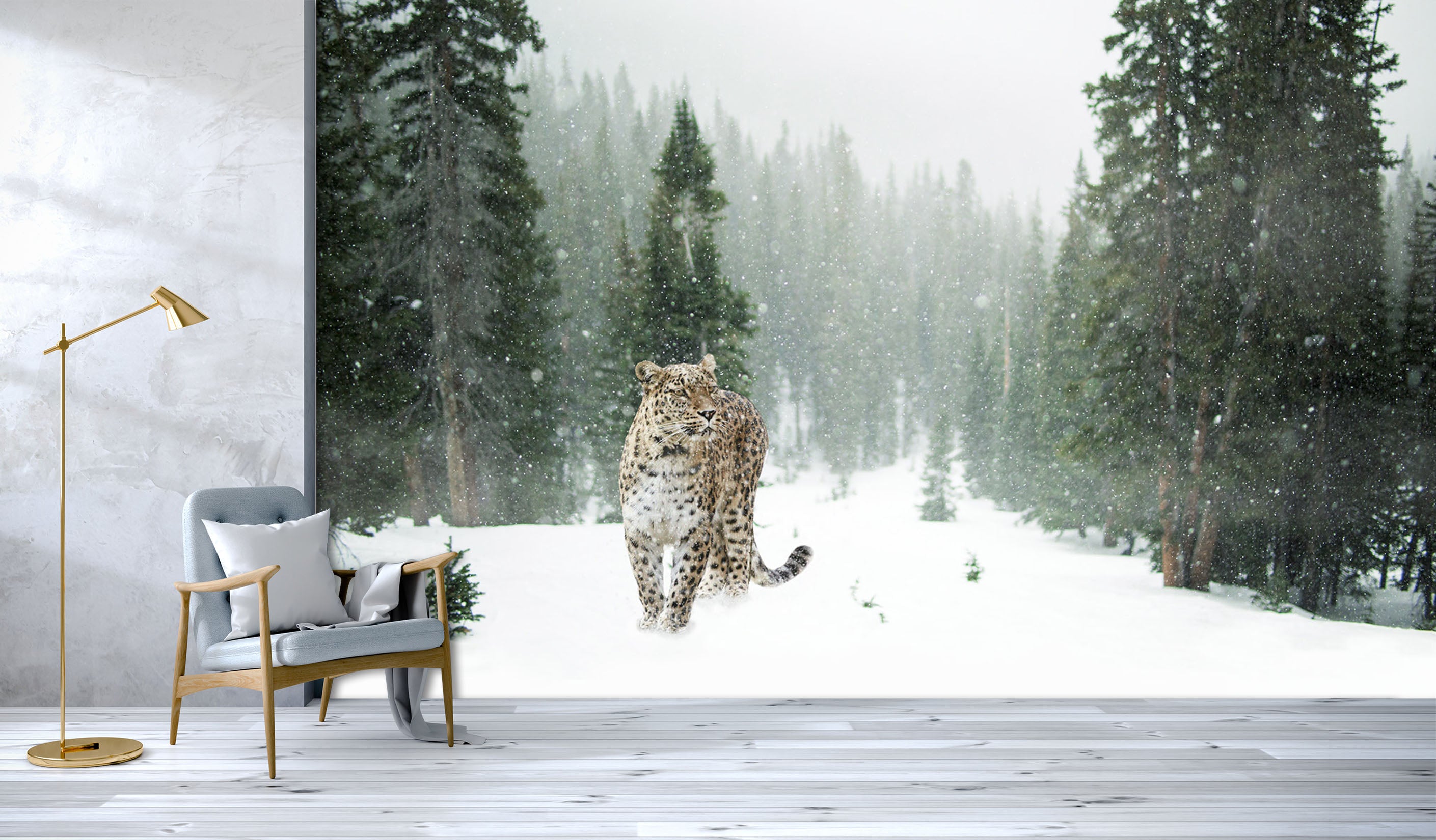 3D Snow Leopard 258 Wall Murals