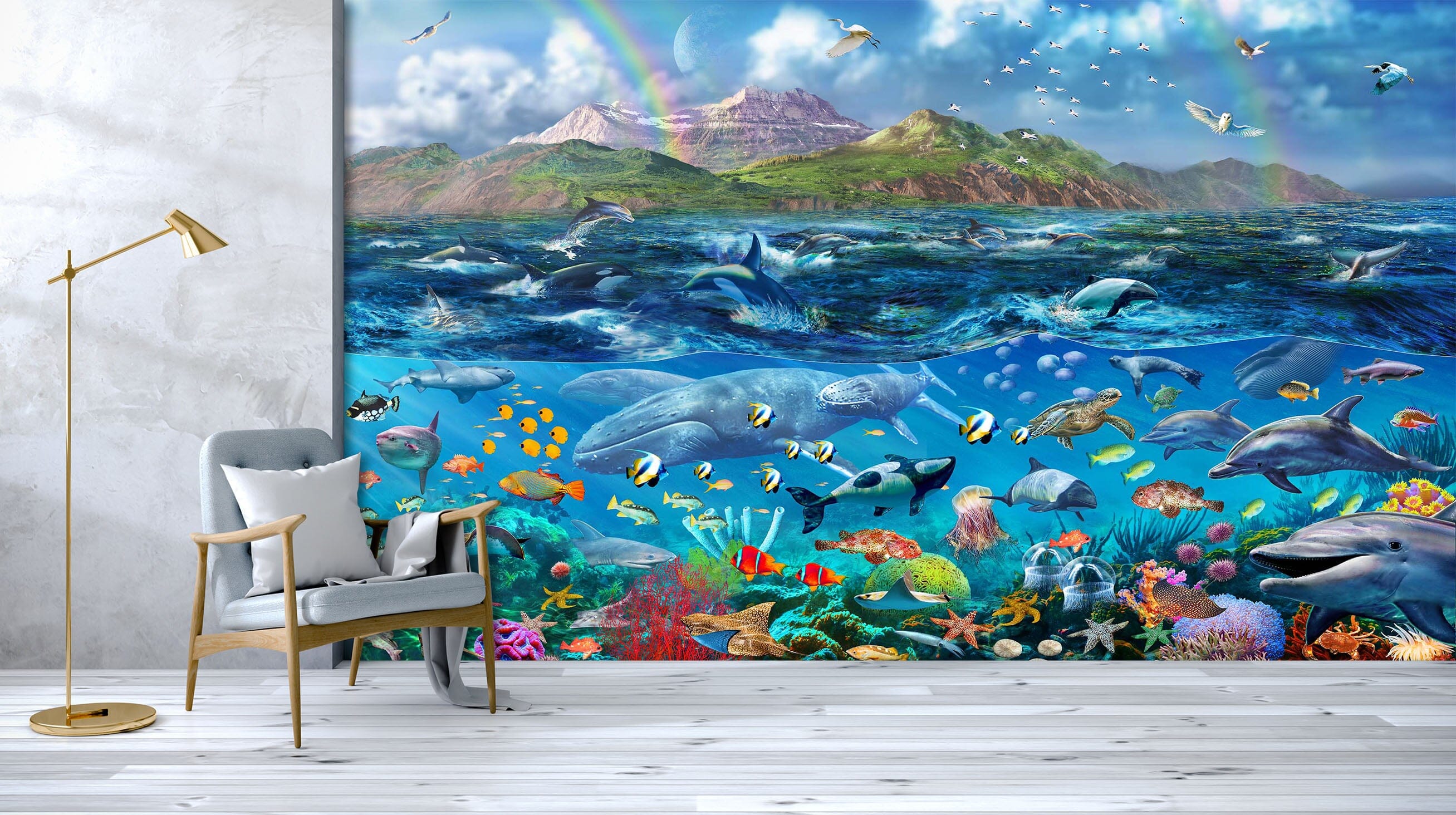 3D Ocean Panorama 1409 Adrian Chesterman Wall Mural Wall Murals Wallpaper AJ Wallpaper 2 