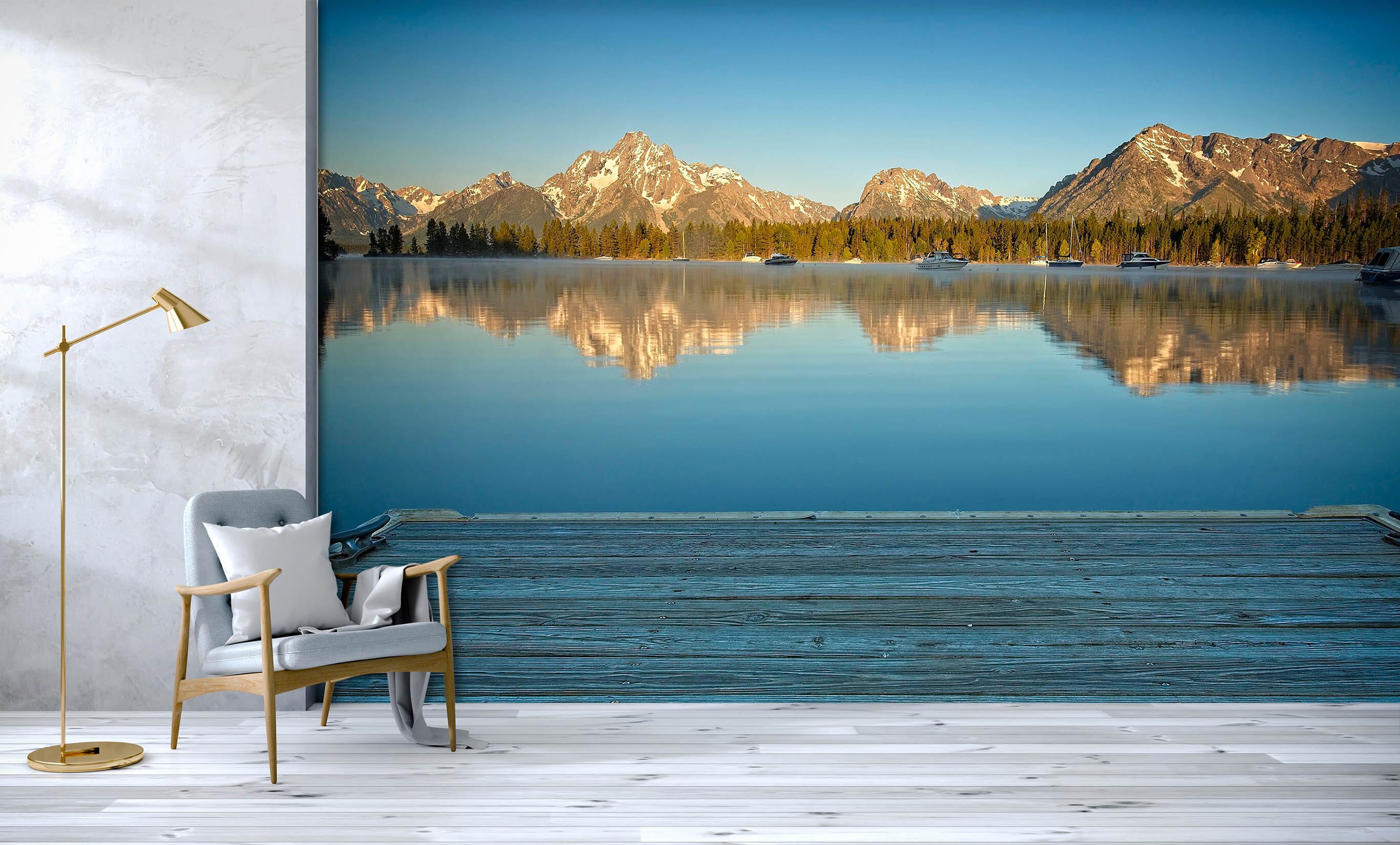 3D Colter Bay Boat Dock 106 Kathy Barefield Wall Mural Wall Murals Wallpaper AJ Wallpaper 2 