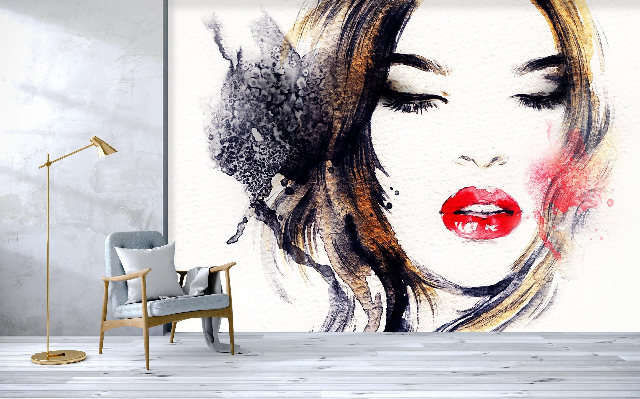 3D Woman Red Lips 582 Wallpaper AJ Wallpaper 2 