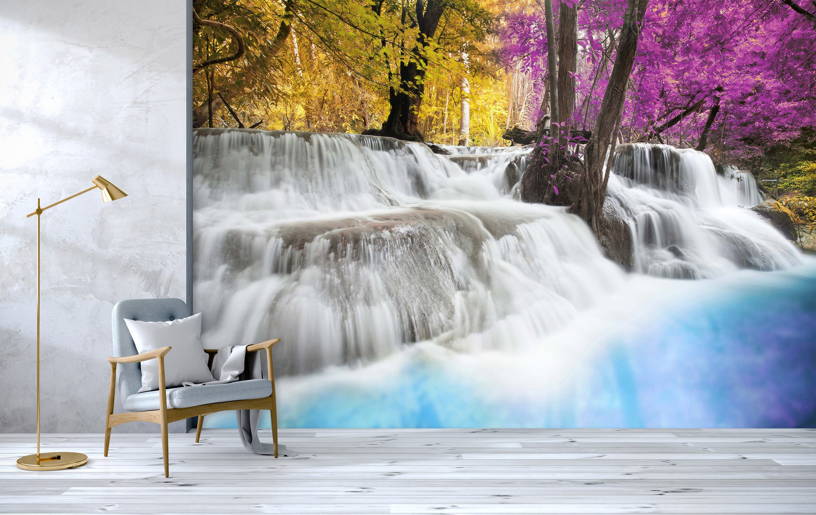 3D Forest Waterfall 2019 Wall Murals