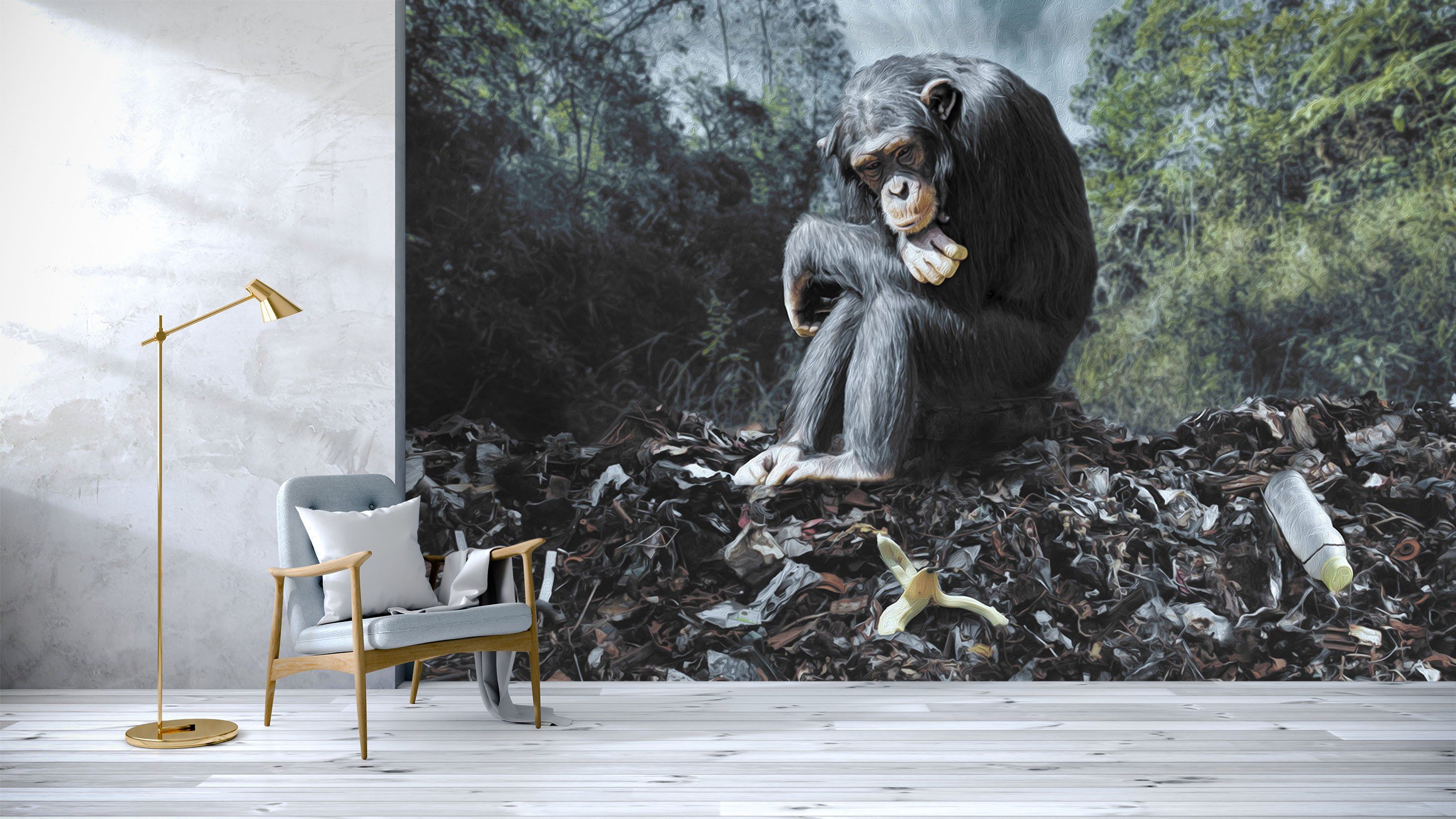 3D Woodland Orangutan 071 Wallpaper AJ Wallpaper 