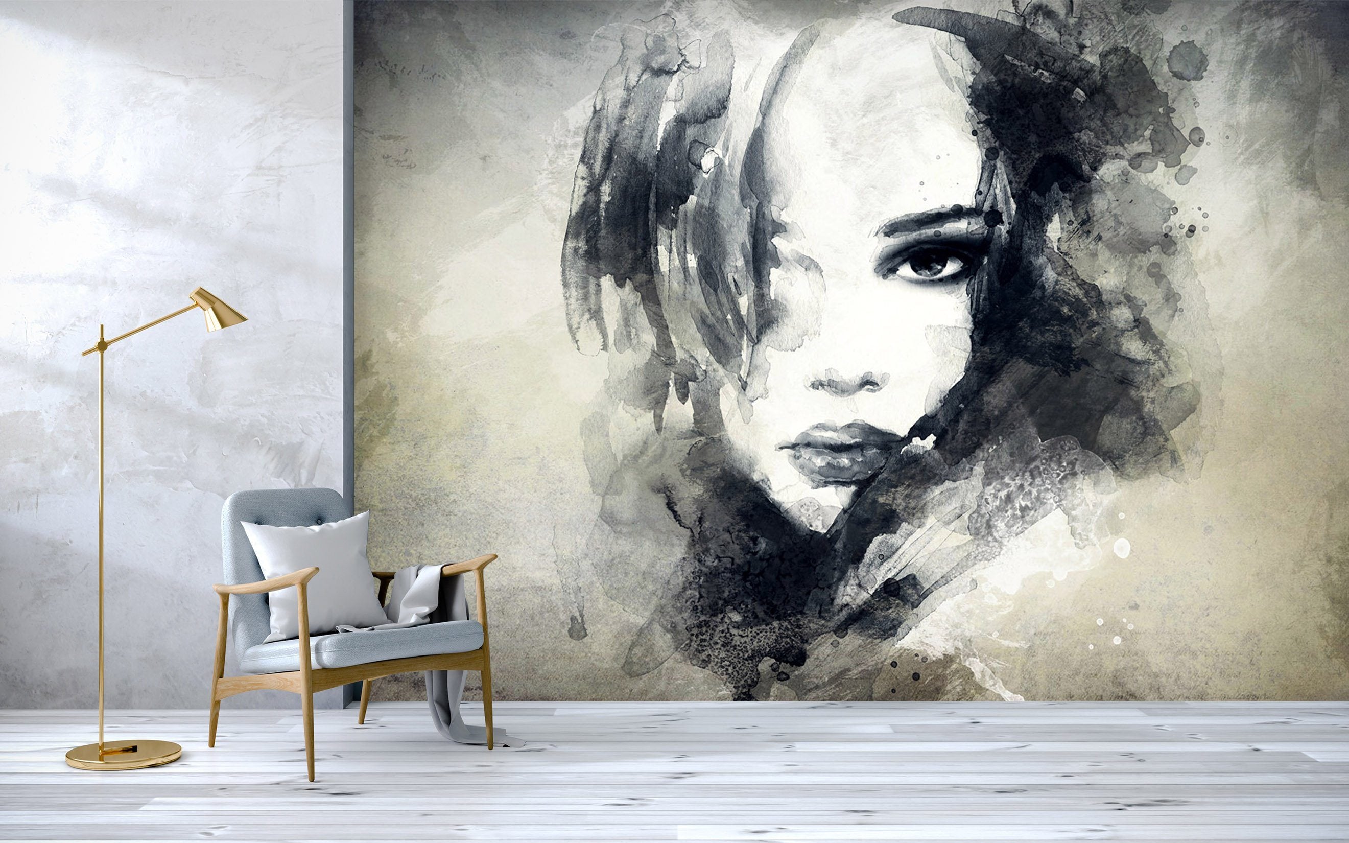 3D Woman Ink Painting 584 Wallpaper AJ Wallpaper 2 