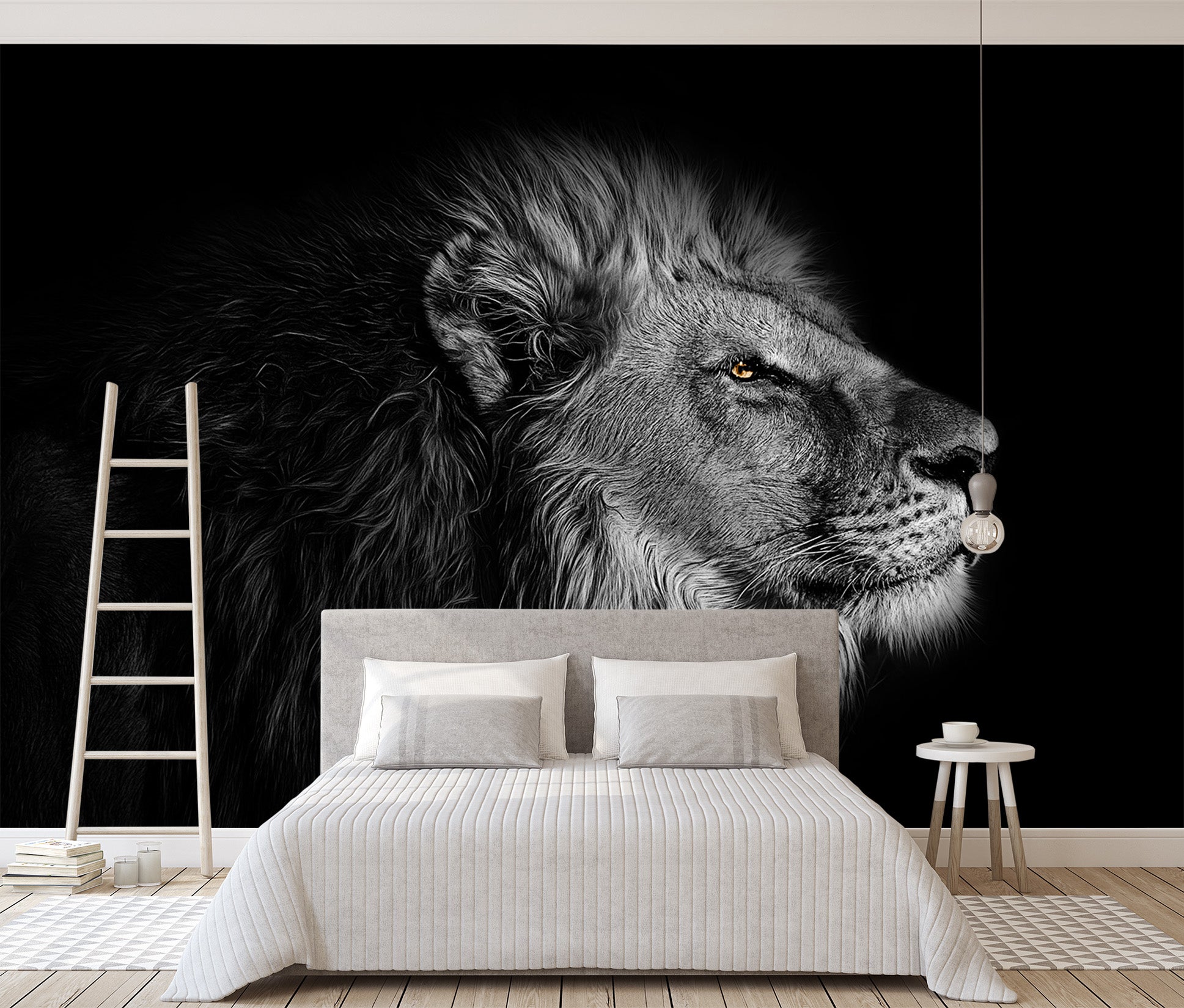 3D Black Lion 273 Wall Murals