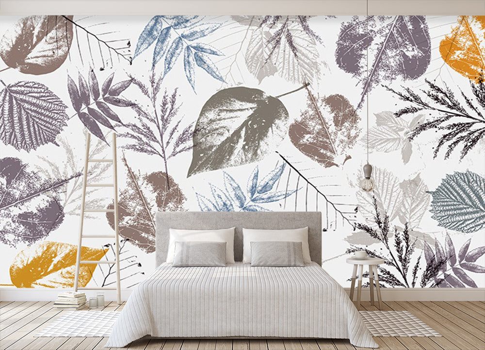 3D Painting Leaves WC538 Wall Murals