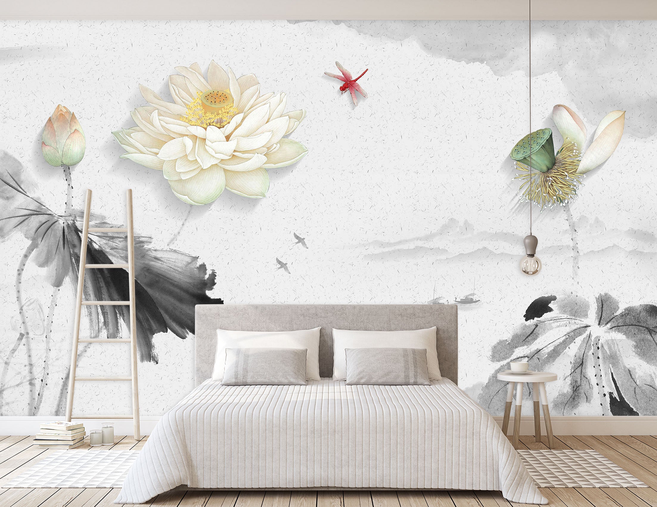 3D Lotus Bloom 1472 Wall Murals