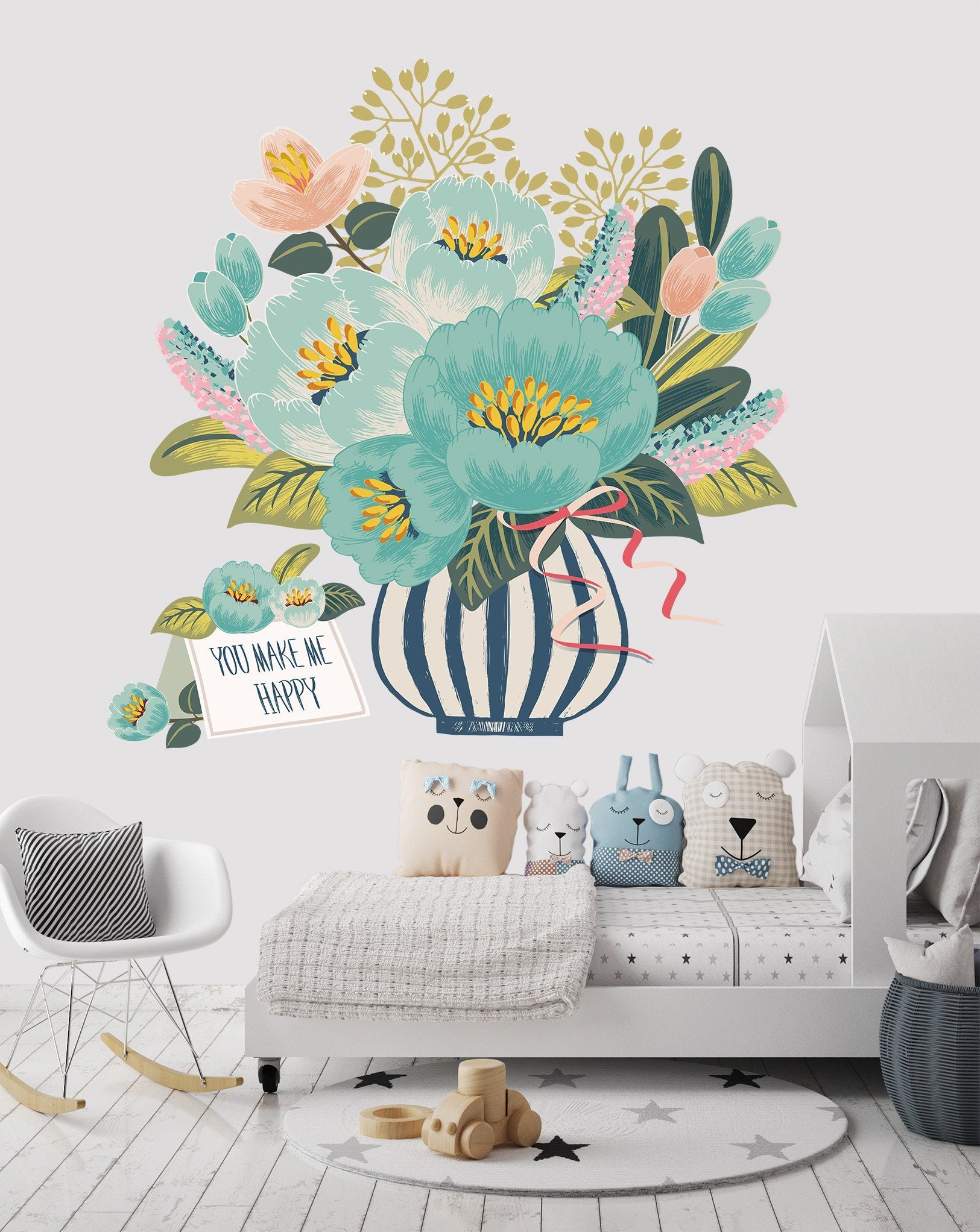 3D Bouquet Postcard 008 Wall Stickers Wallpaper AJ Wallpaper 