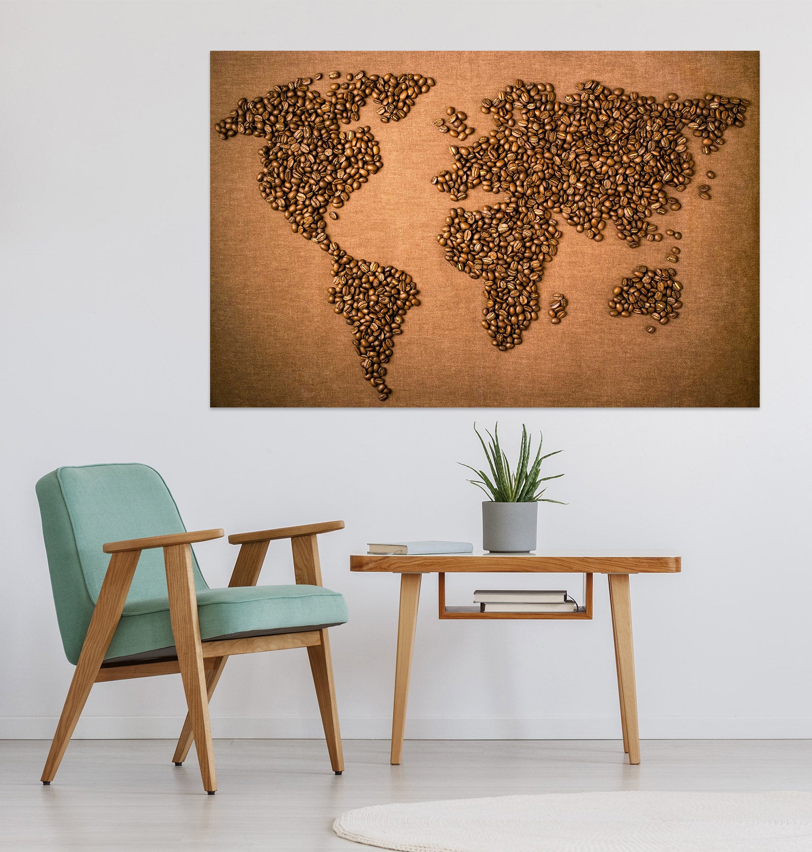 3D Yellow Silt 202 World Map Wall Sticker