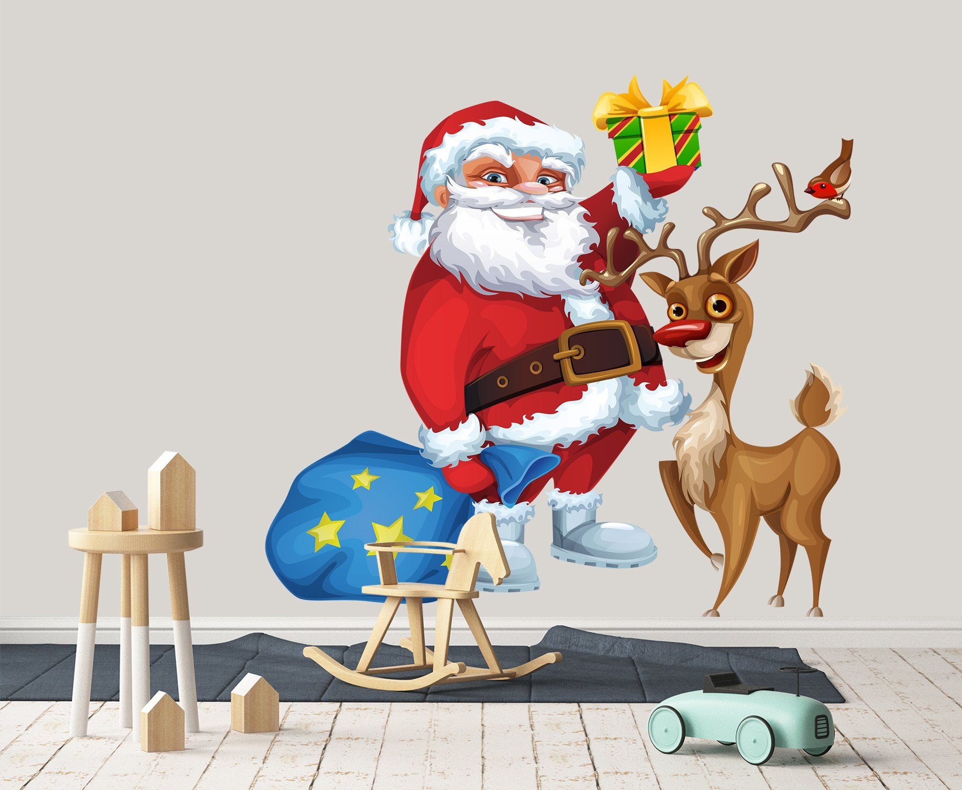 3D Santa Claus Deer Gift 41 Wall Stickers Wallpaper AJ Wallpaper 