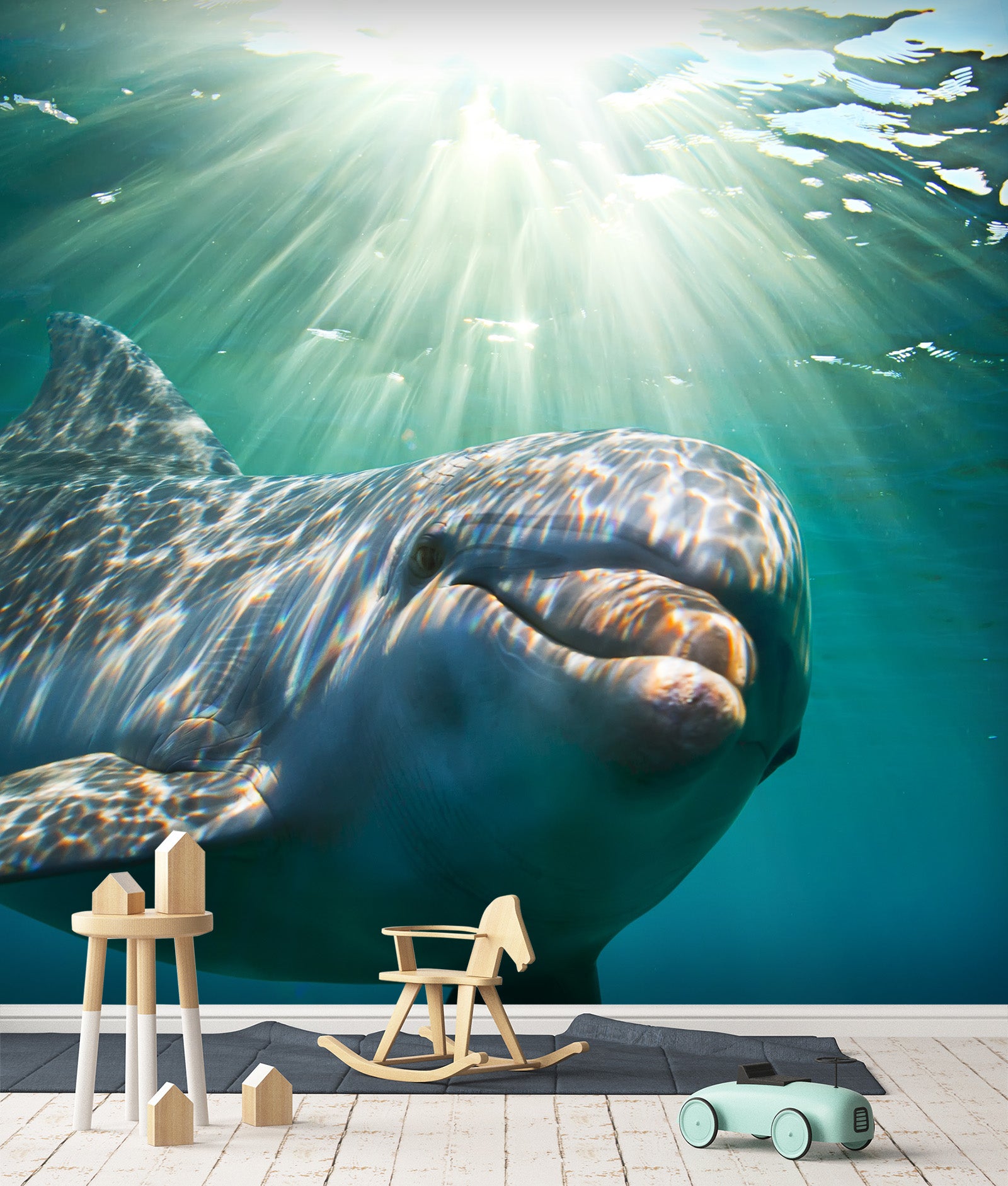 3D Sunny Dolphin 376 Wall Murals