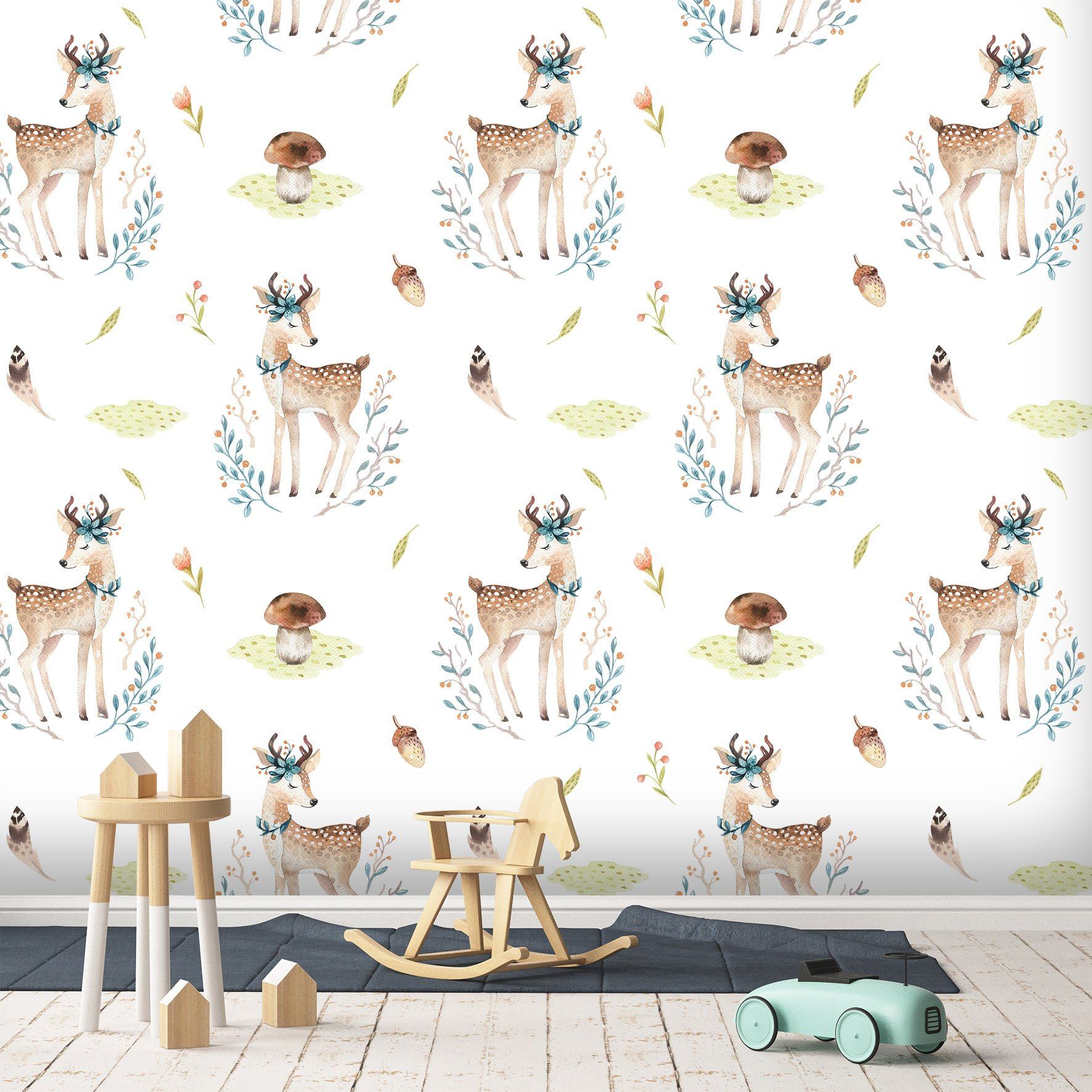 3D Shy Fawn 073 Wallpaper AJ Wallpaper 