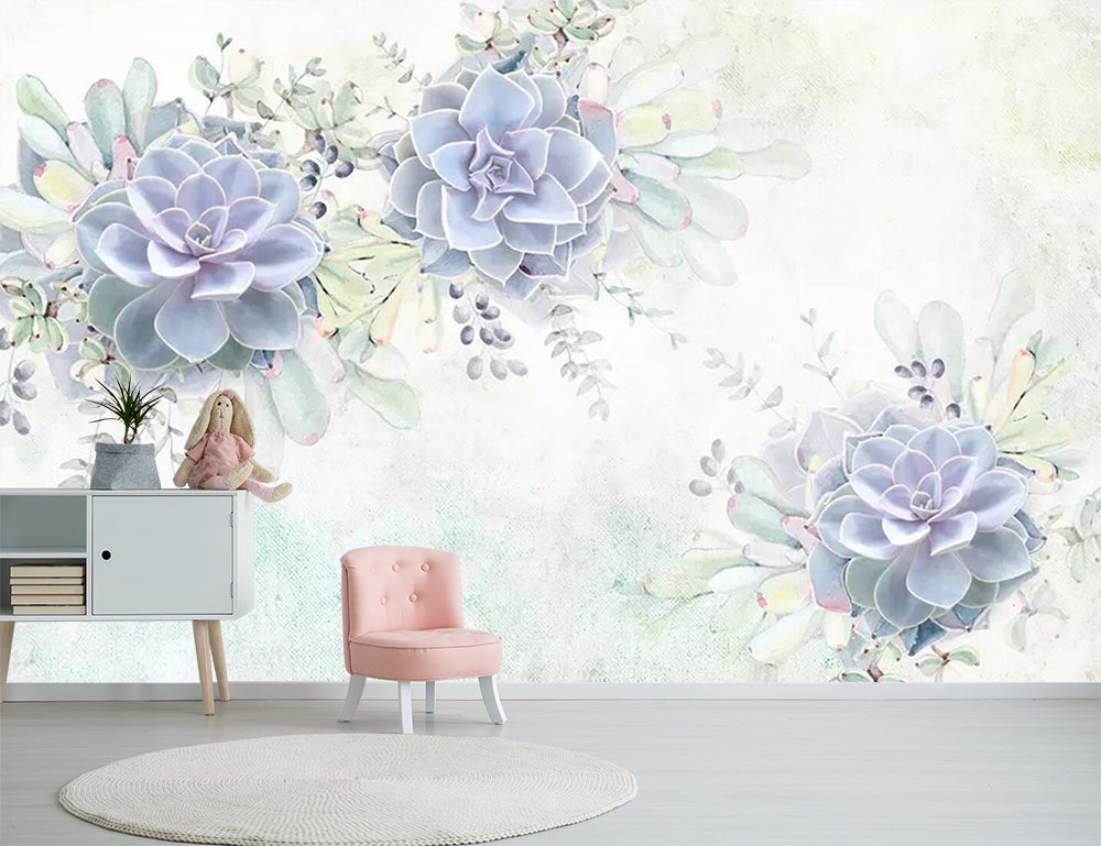 3D Succulents Flower WC402 Wall Murals