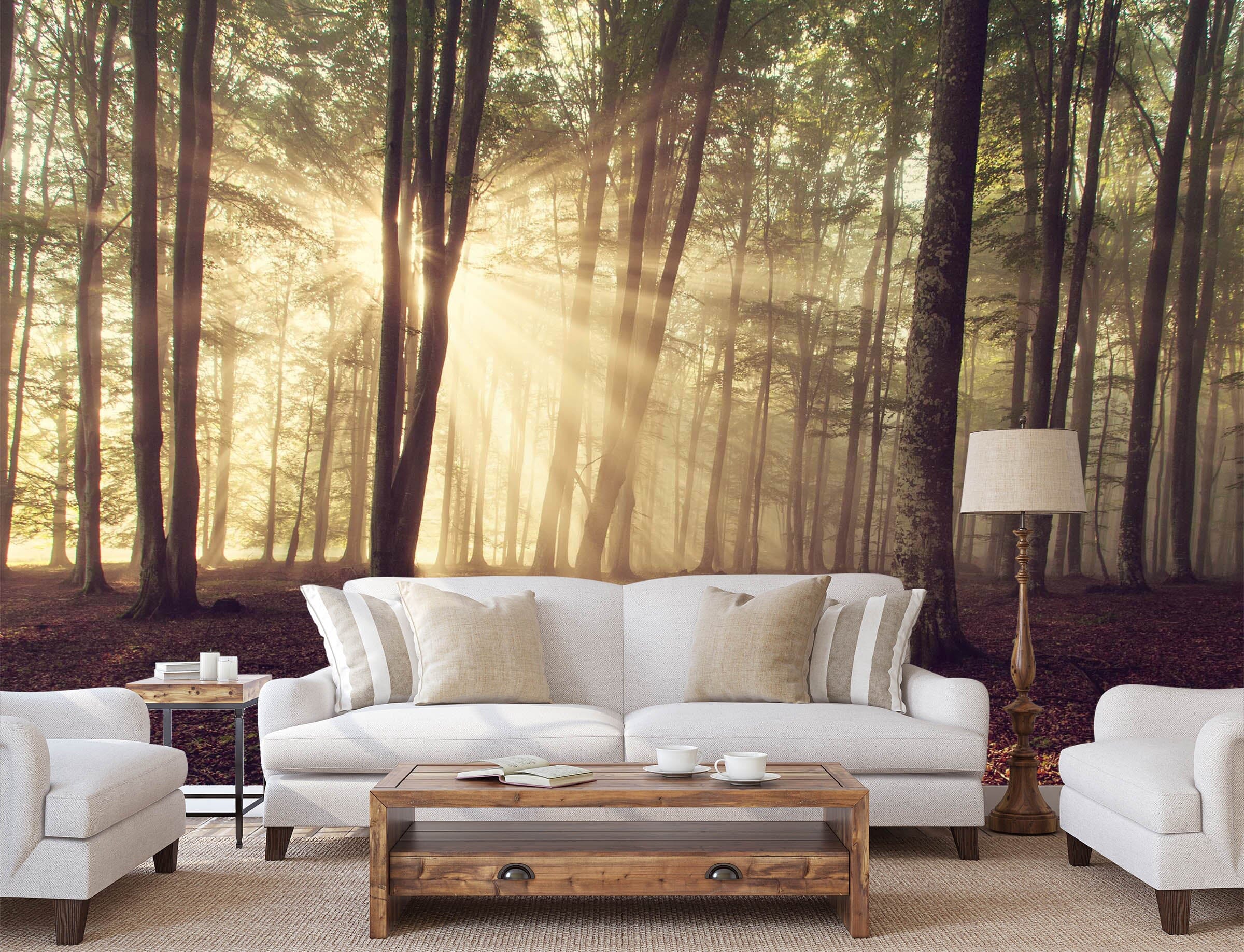 3D Sunset Forest 86 Wall Murals Wallpaper AJ Wallpaper 2 