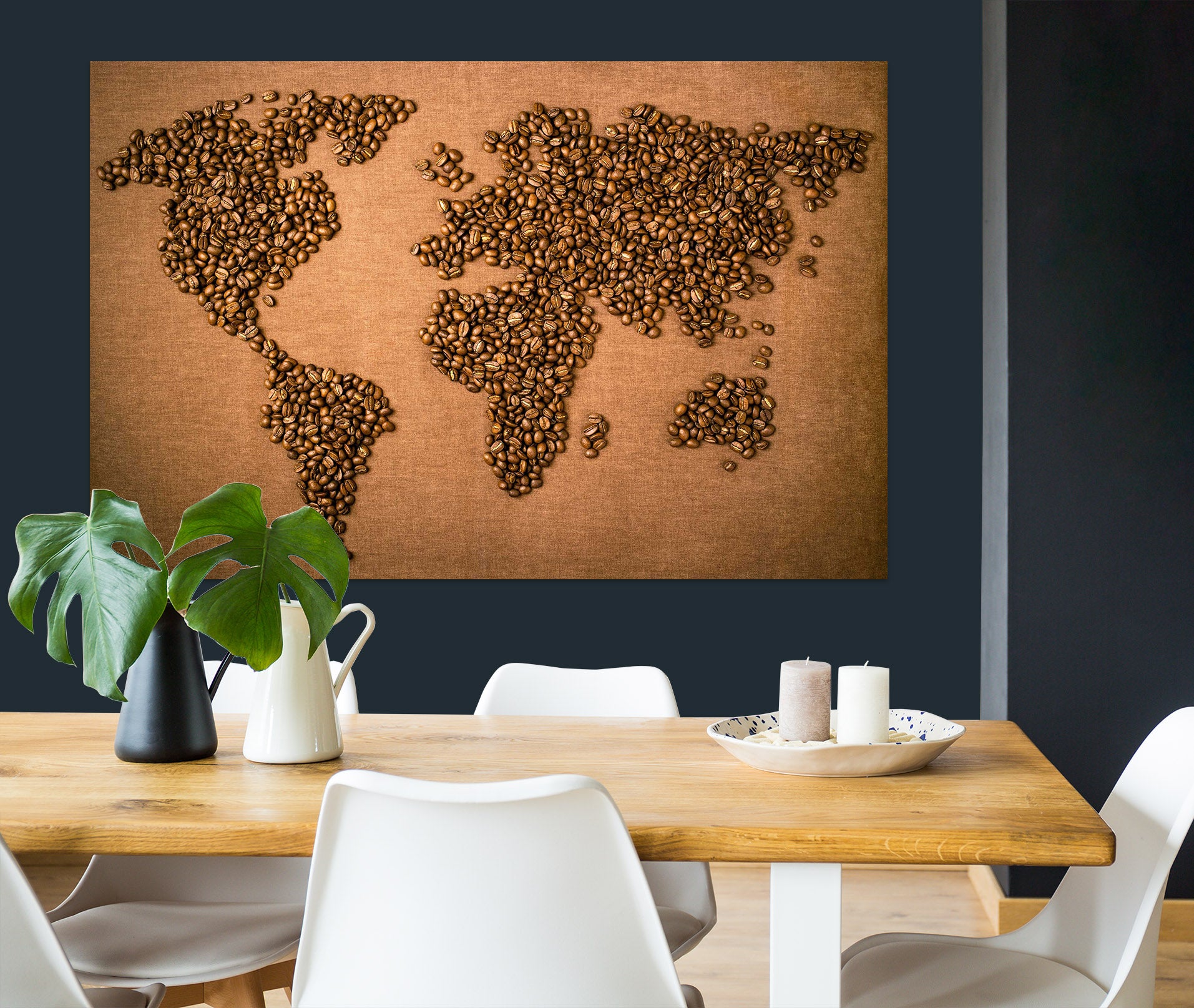 3D Yellow Silt 202 World Map Wall Sticker