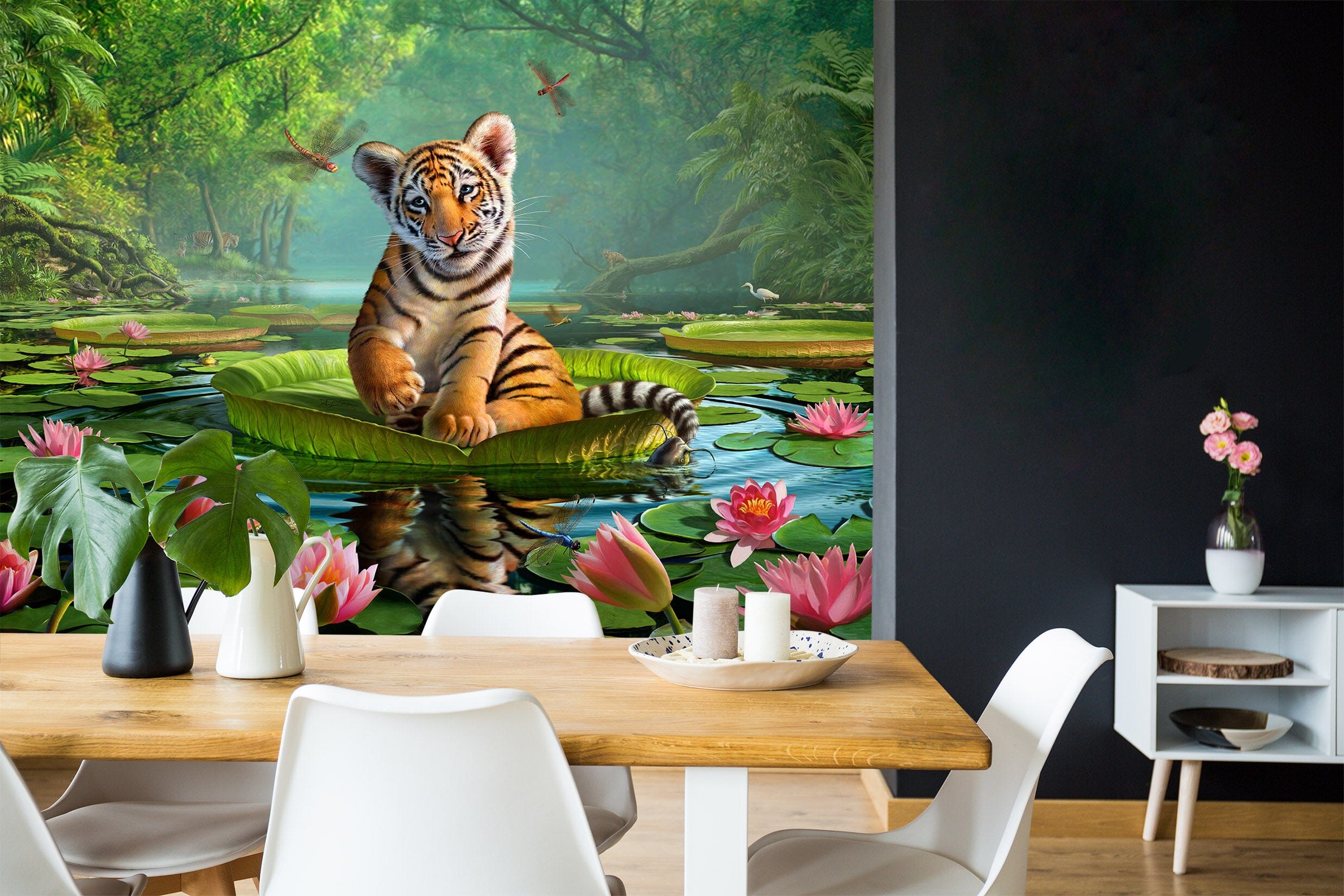 3D Tiger Lily 115 Jerry LoFaro Wall Mural Wall Murals Wallpaper AJ Wallpaper 2 