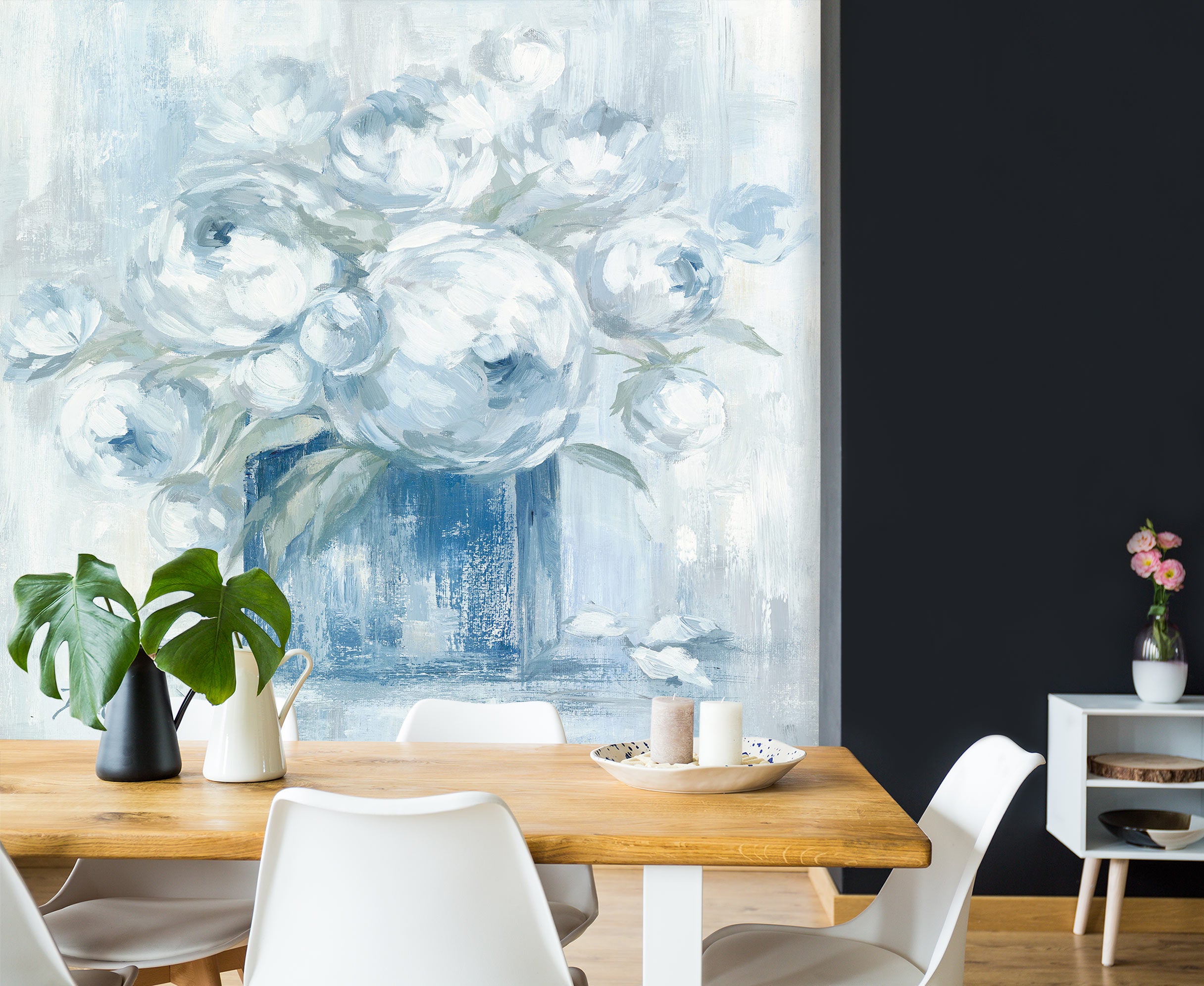 3D White Flower Vase 4003 Debi Coules Wall Mural Wall Murals